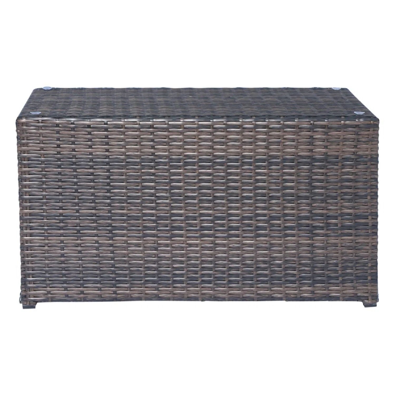 Outdoor Wicker Sectional With Weather Resistant Cushions And Table