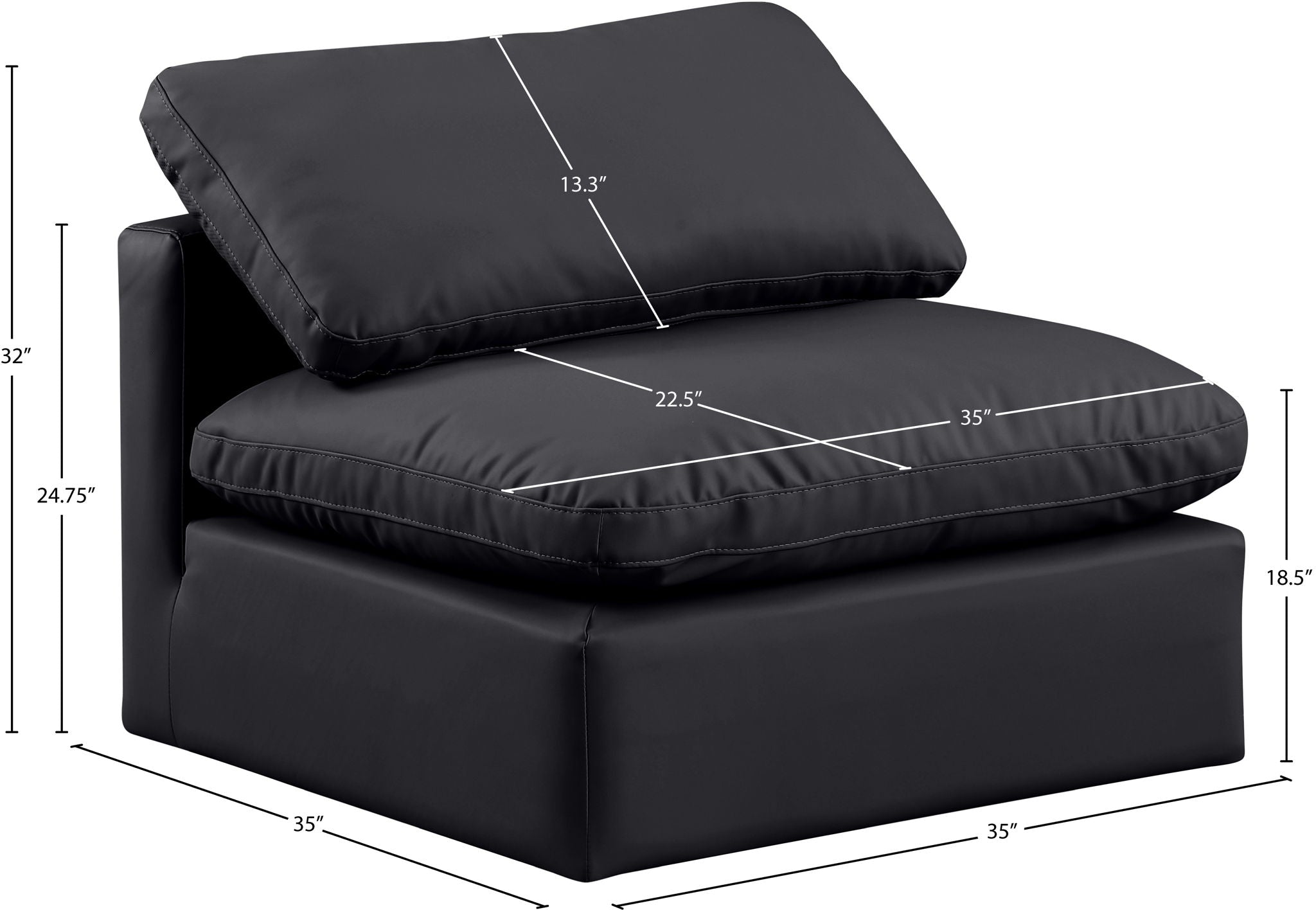 Indulge - Faux Leather Armless Chair