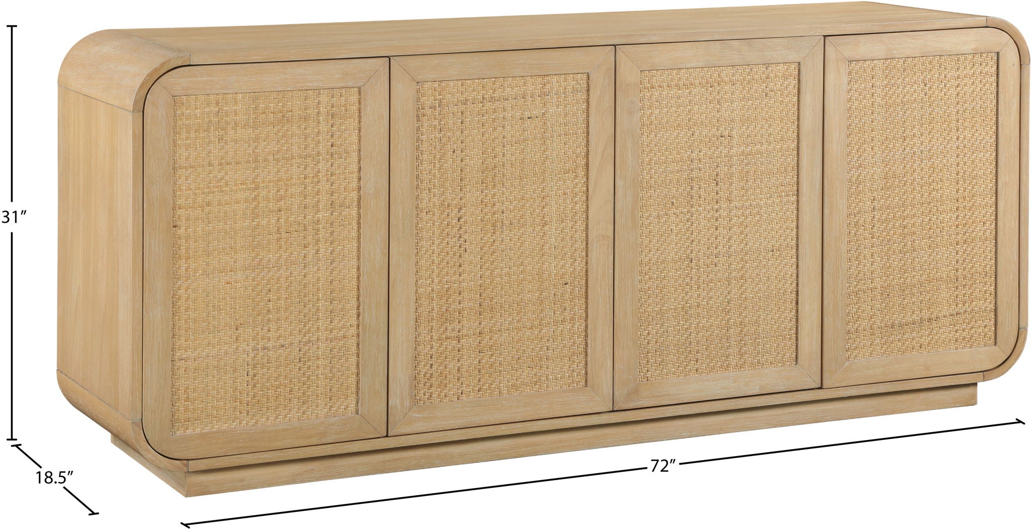 Windsor - 72" Rubberwood Sideboard / Buffet - Natural