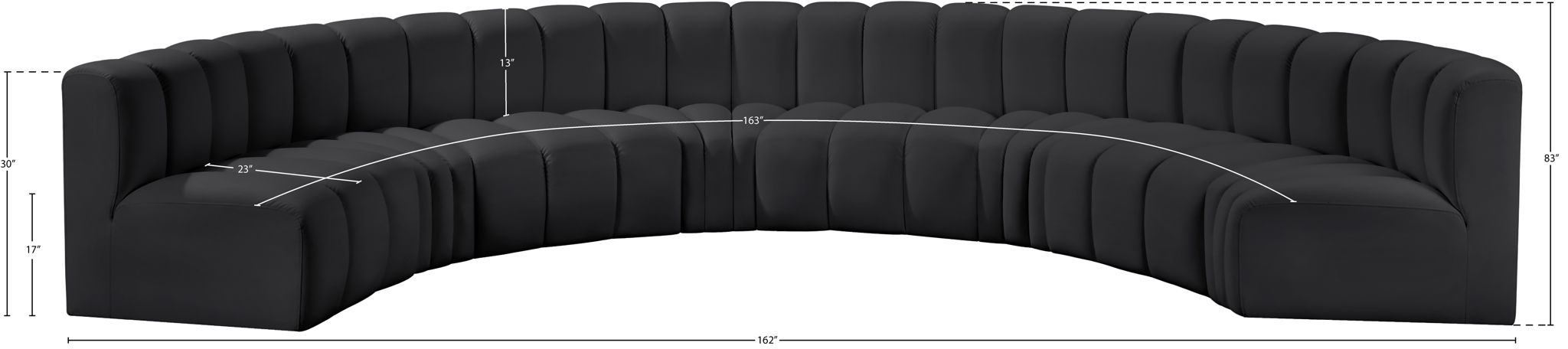 Arc - Faux Leather 8 Piece U-Shaped Modular Sofa
