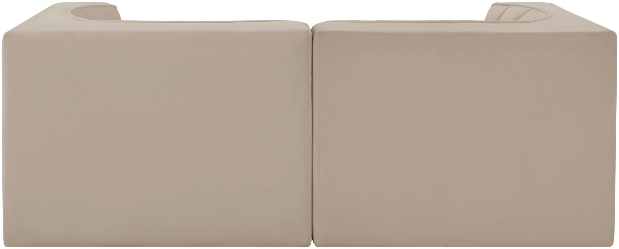 Rummi - Velvet Performance Fabric Upholstered 2 Piece Modular Loveseat