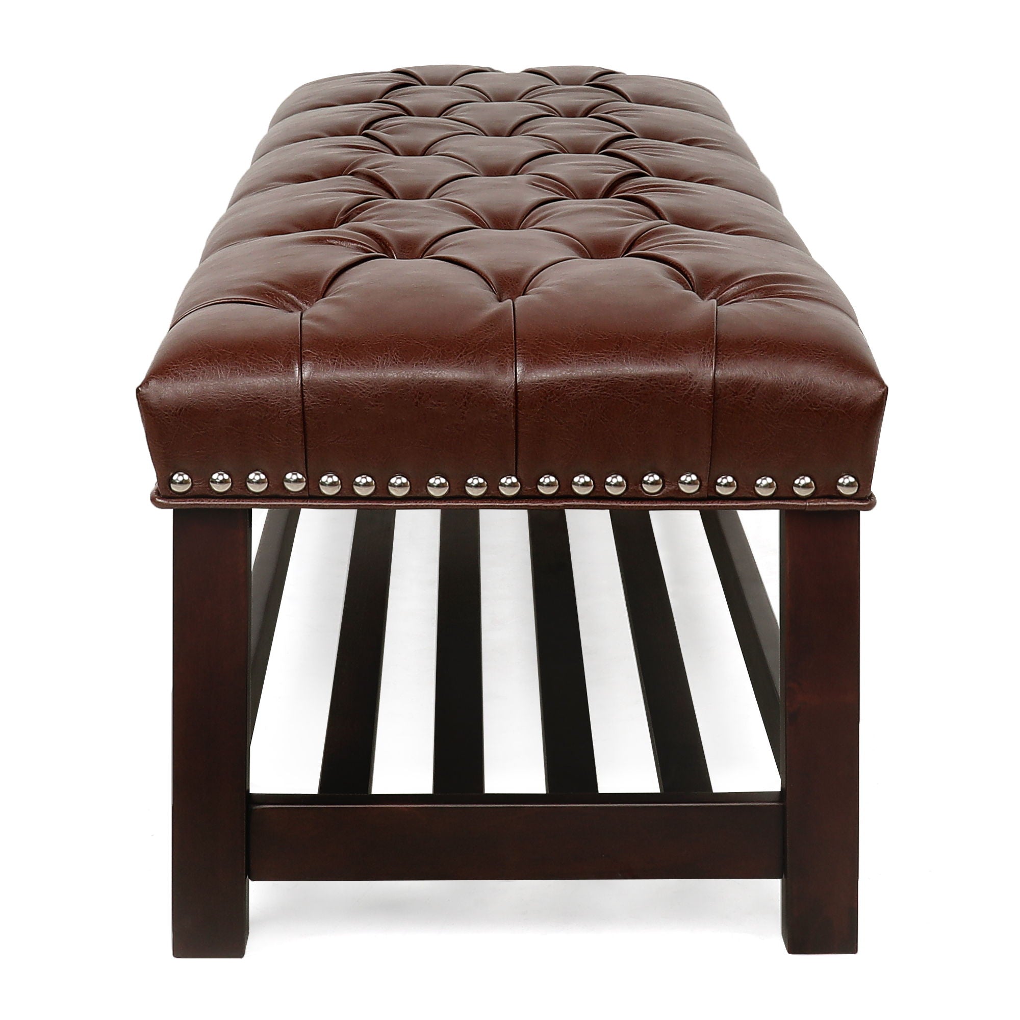 Bedroom End Of Bed Bench Tufted Upholstered End Of Bed Bench End Of Bed Entrance Shoe Bench With Nailhead Trim And Shelf Bedroom Upholstered Bench Living Room Shoe Rack Footstool
