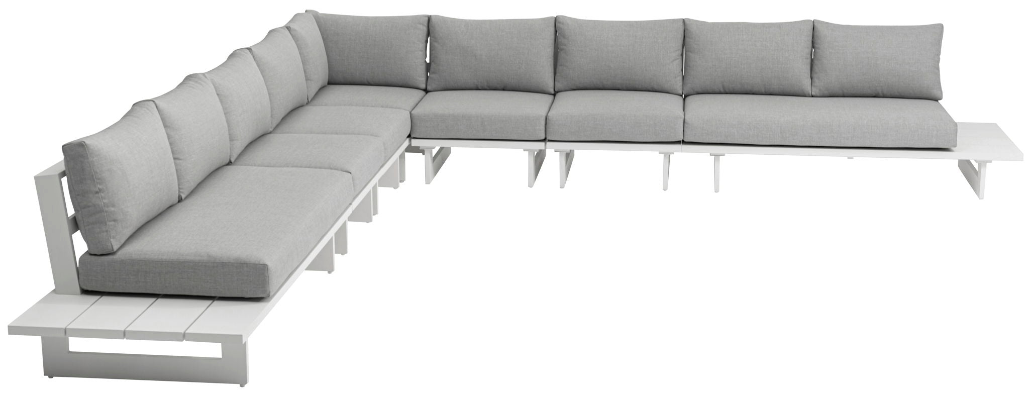 Maldives - 7 Piece Water Resistant Outdoor Patio Modular Sectional With White Base