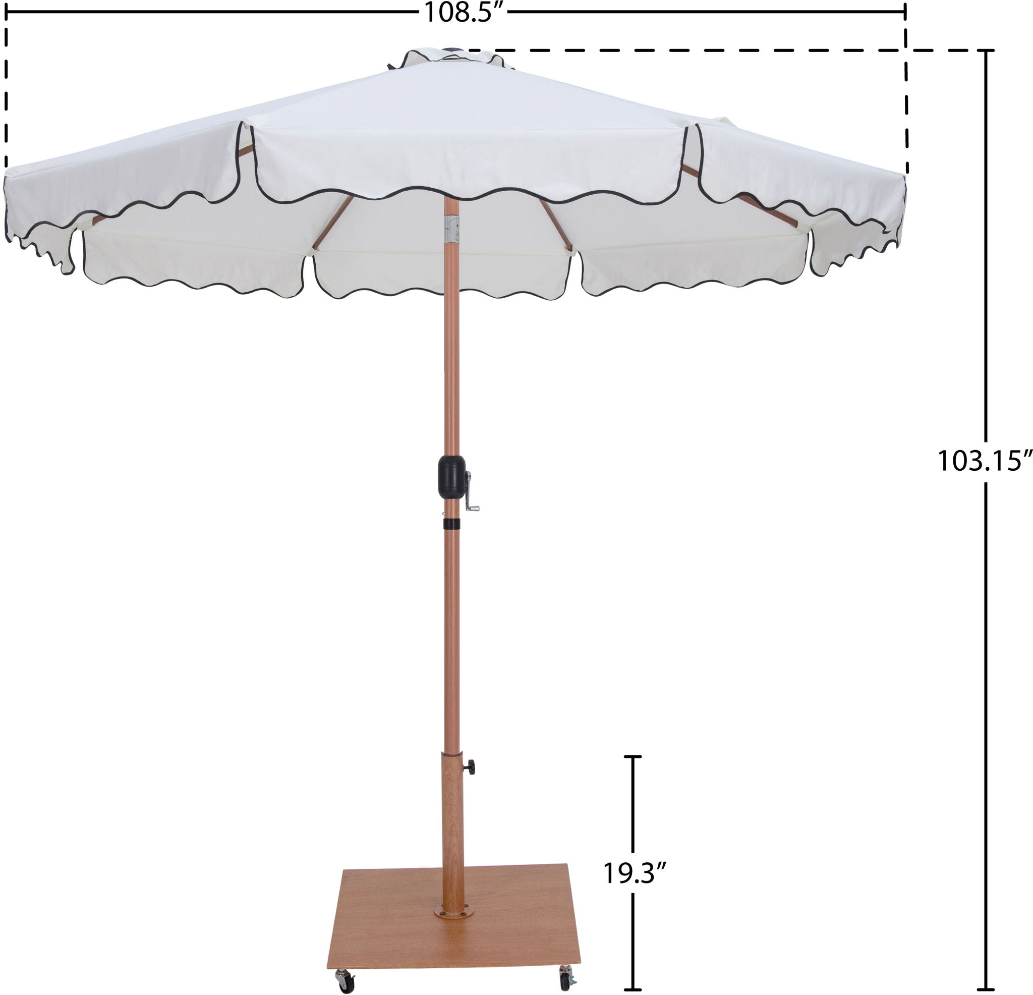 Amalfi - Aluminum Patio Umbrella - Light Brown Base / Light Brown Pole