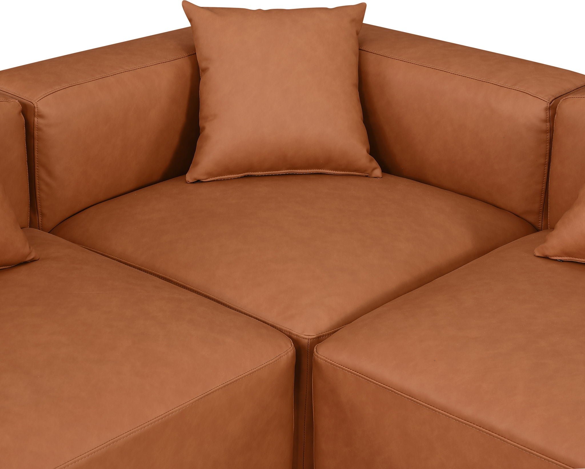 Cube - 7 Piece Modular U-Shaped Sectional - Cognac