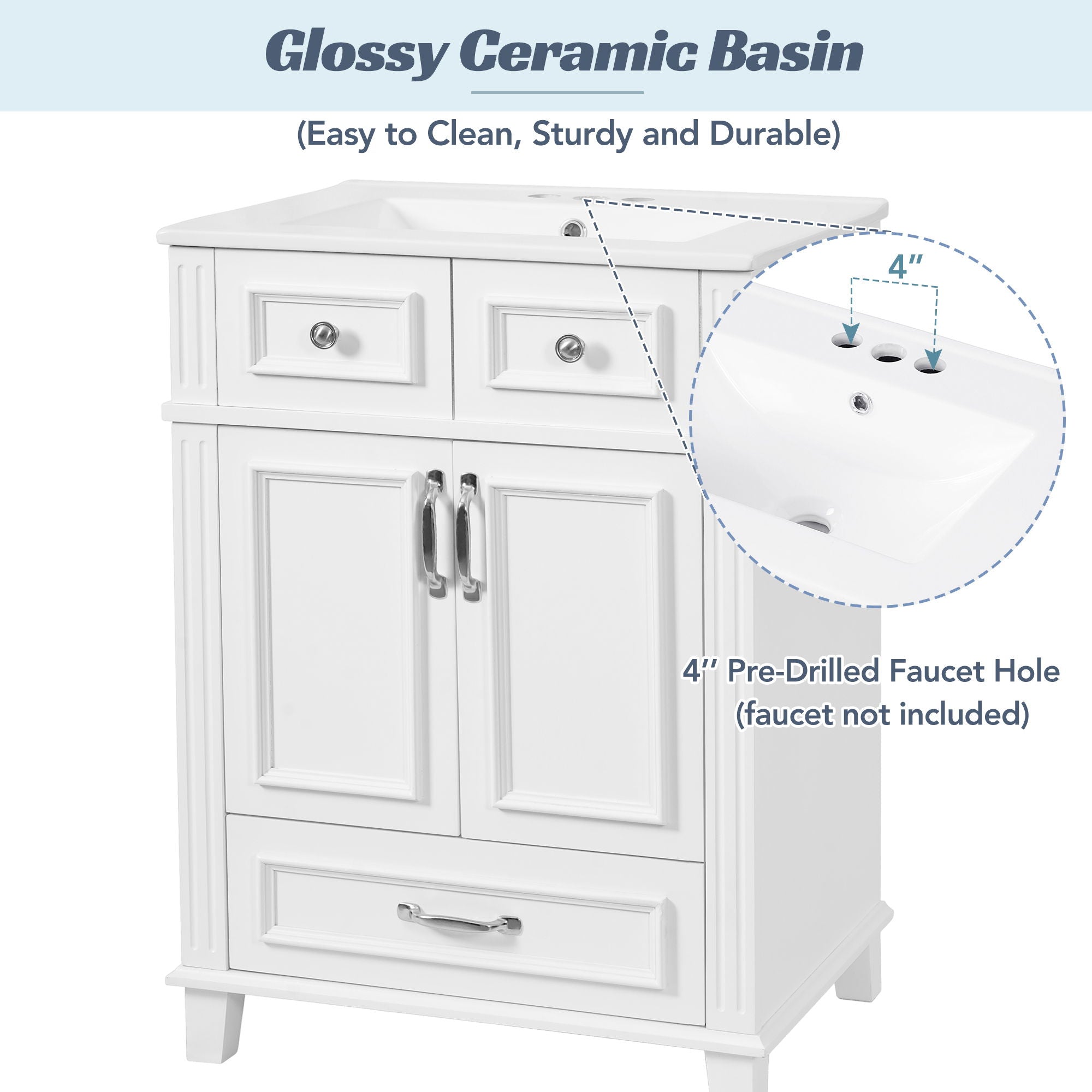Bathroom Vanity With Sink, Storage Cabinet