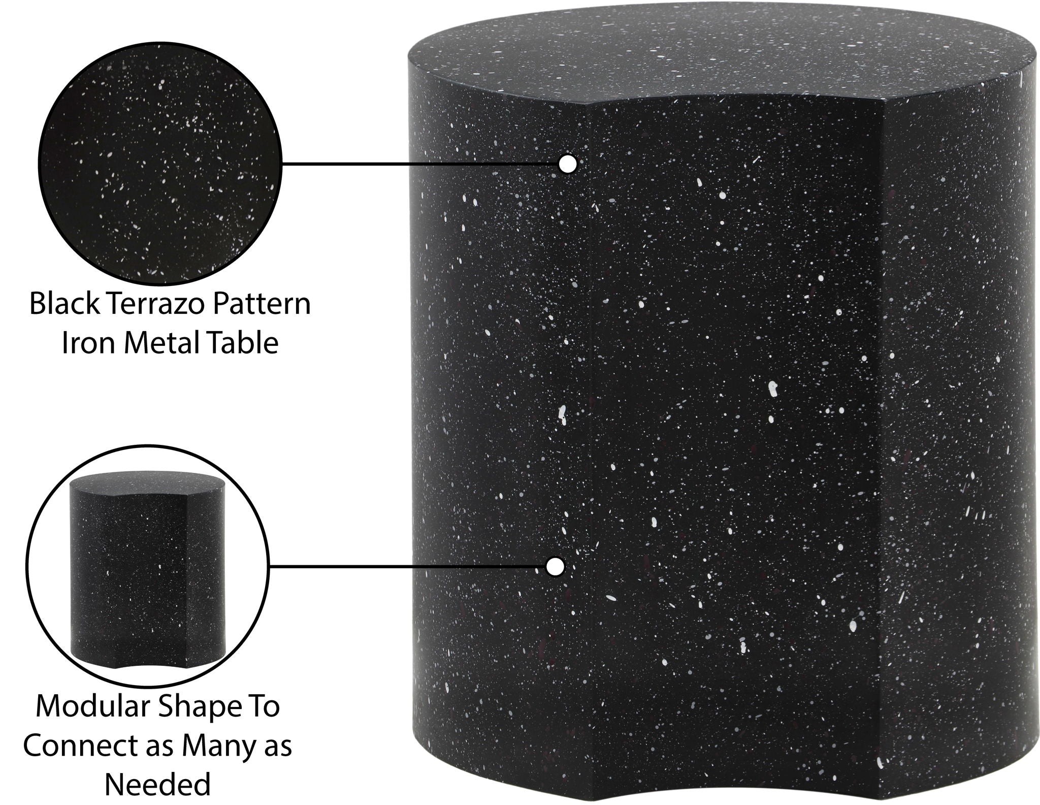 Dimple - End Table - Terazzo Finish