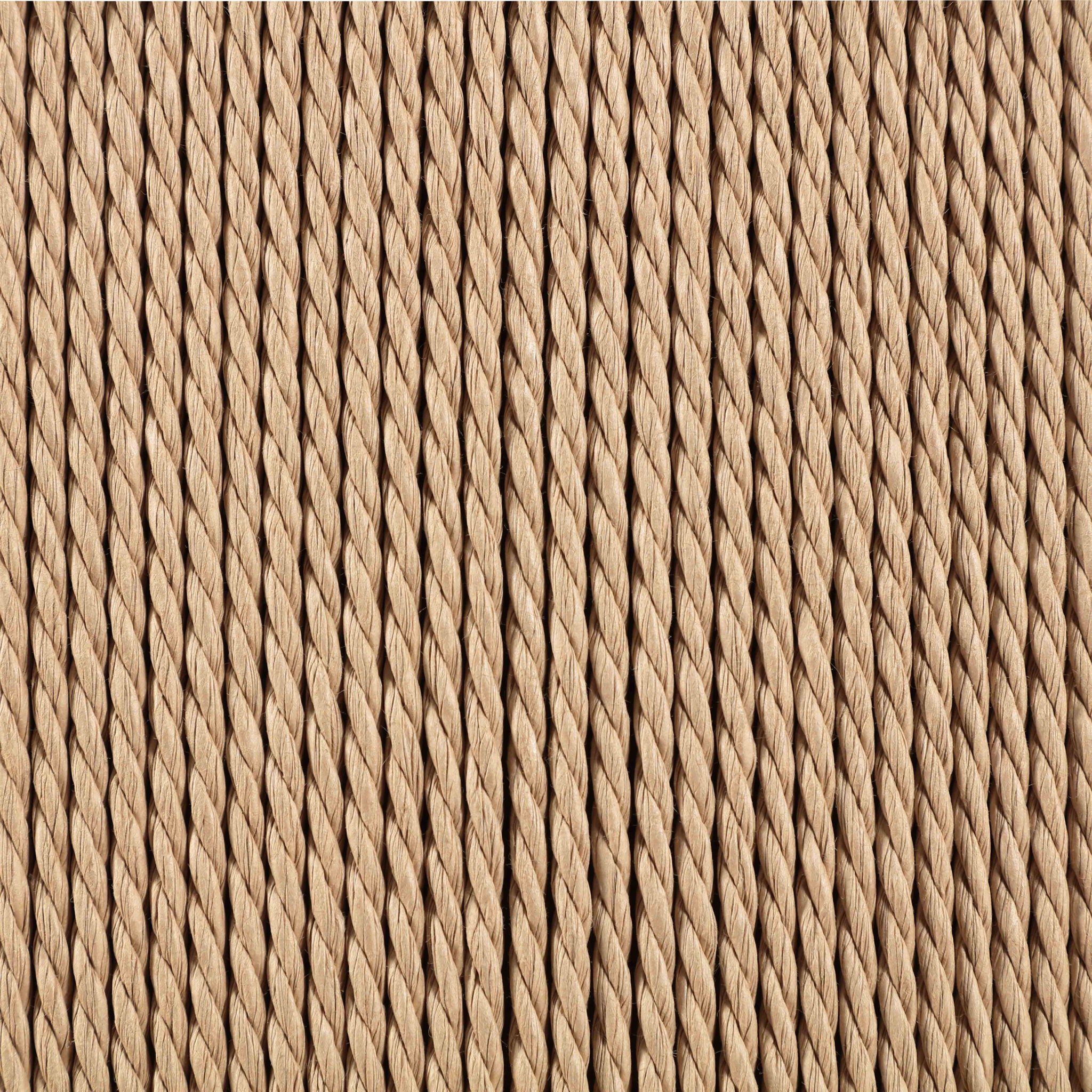 Bohemia - Woven Seagrass Cord And Solid Wood Counter Stool - Beige