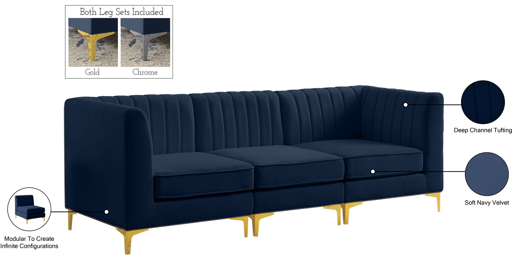 Alina - 3 Piece Modular Sectional