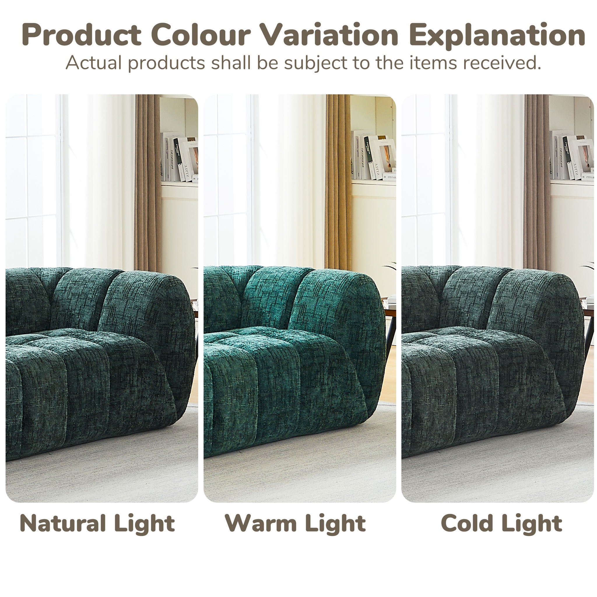 Quilted Cloud Sofa With Rounded Armrests And Piano Key Backrest Design