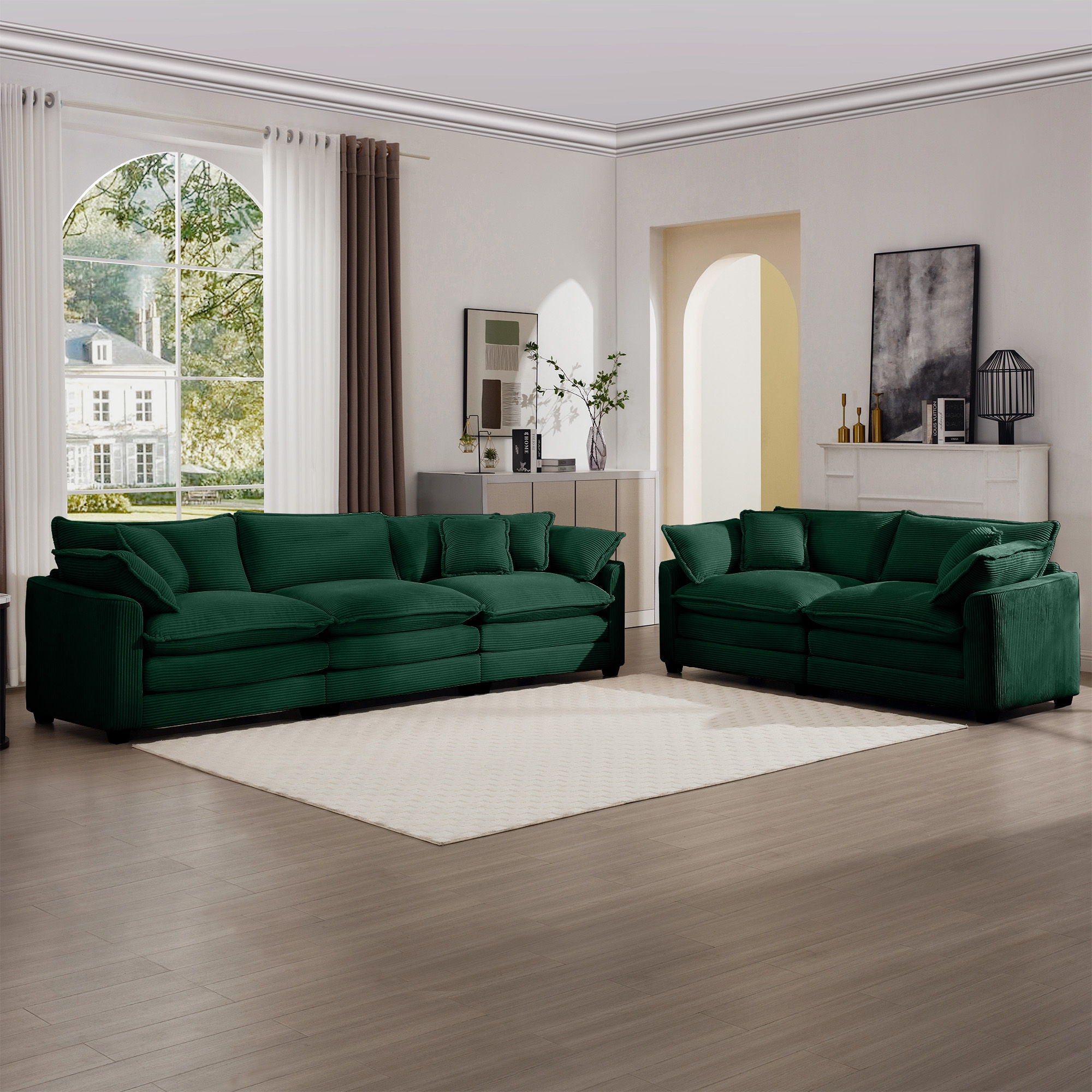 Elegant Oversized Sectional Sofa Set With Deep Seats And Flexible Layout