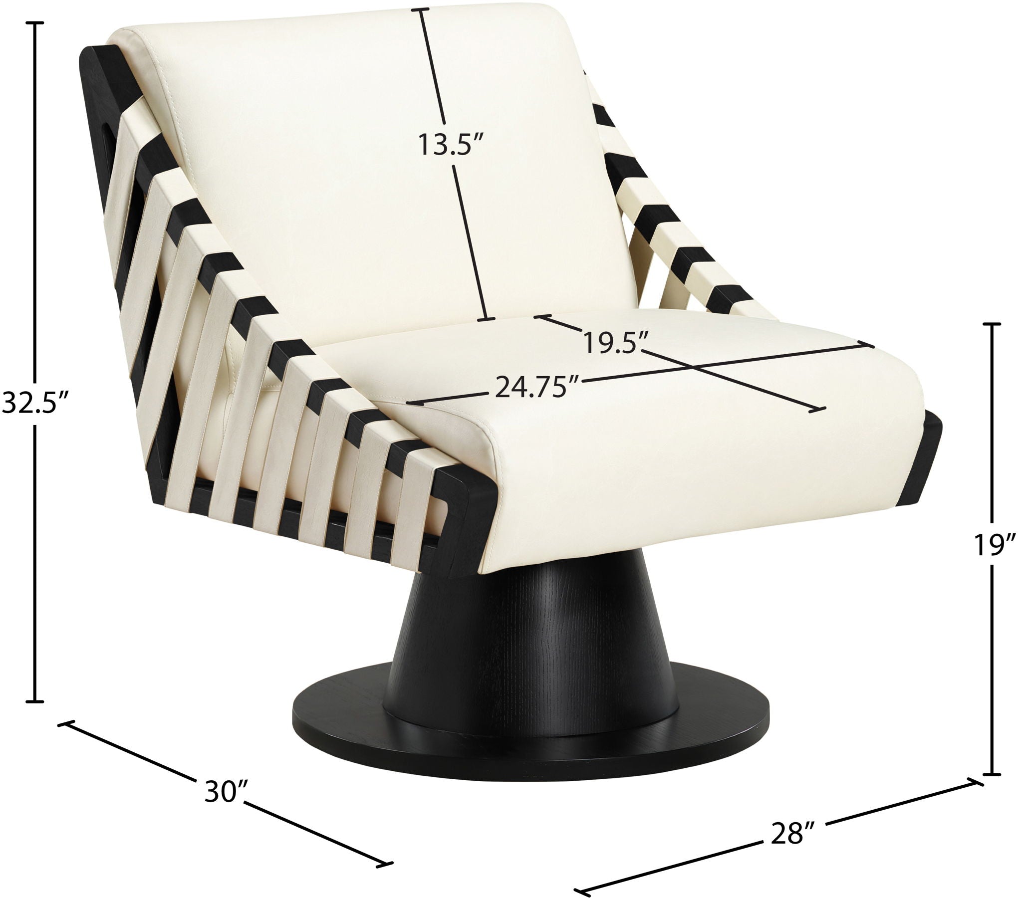 Millwin - Swivel Accent Chair With Black Base