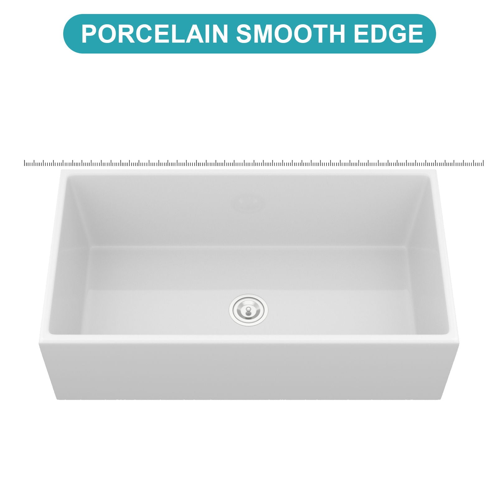 Farmhouse Sink, Apron-Front Porcelain Ceramic Single Bowl