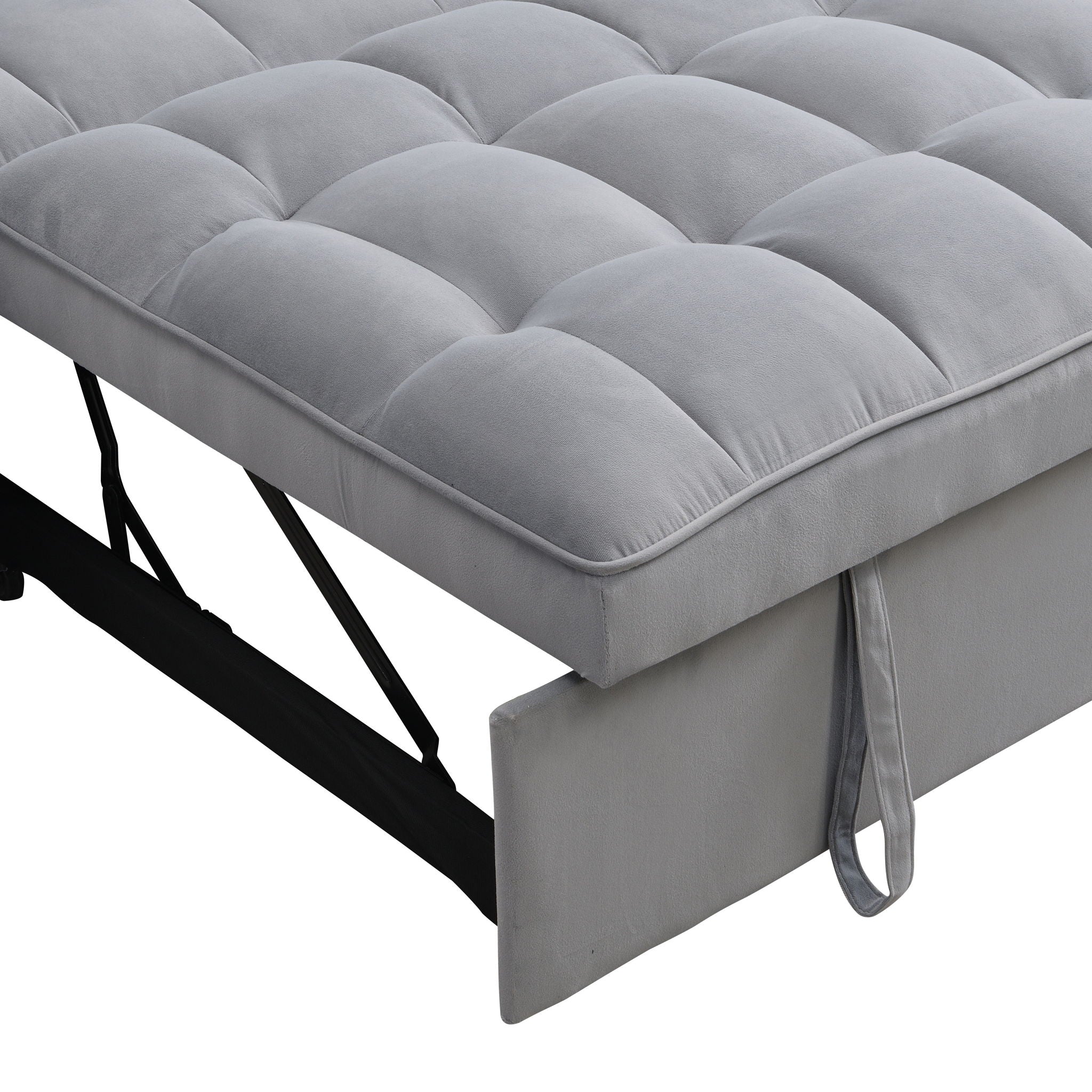 Modern Loveseat With Pullout Bed, Adjustable Reclining Backrest