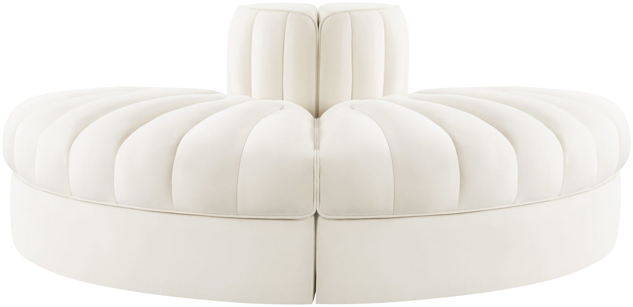 Rummi - Velvet Performance Fabric Upholstered 2 Piece Rounded Modular Loveseat