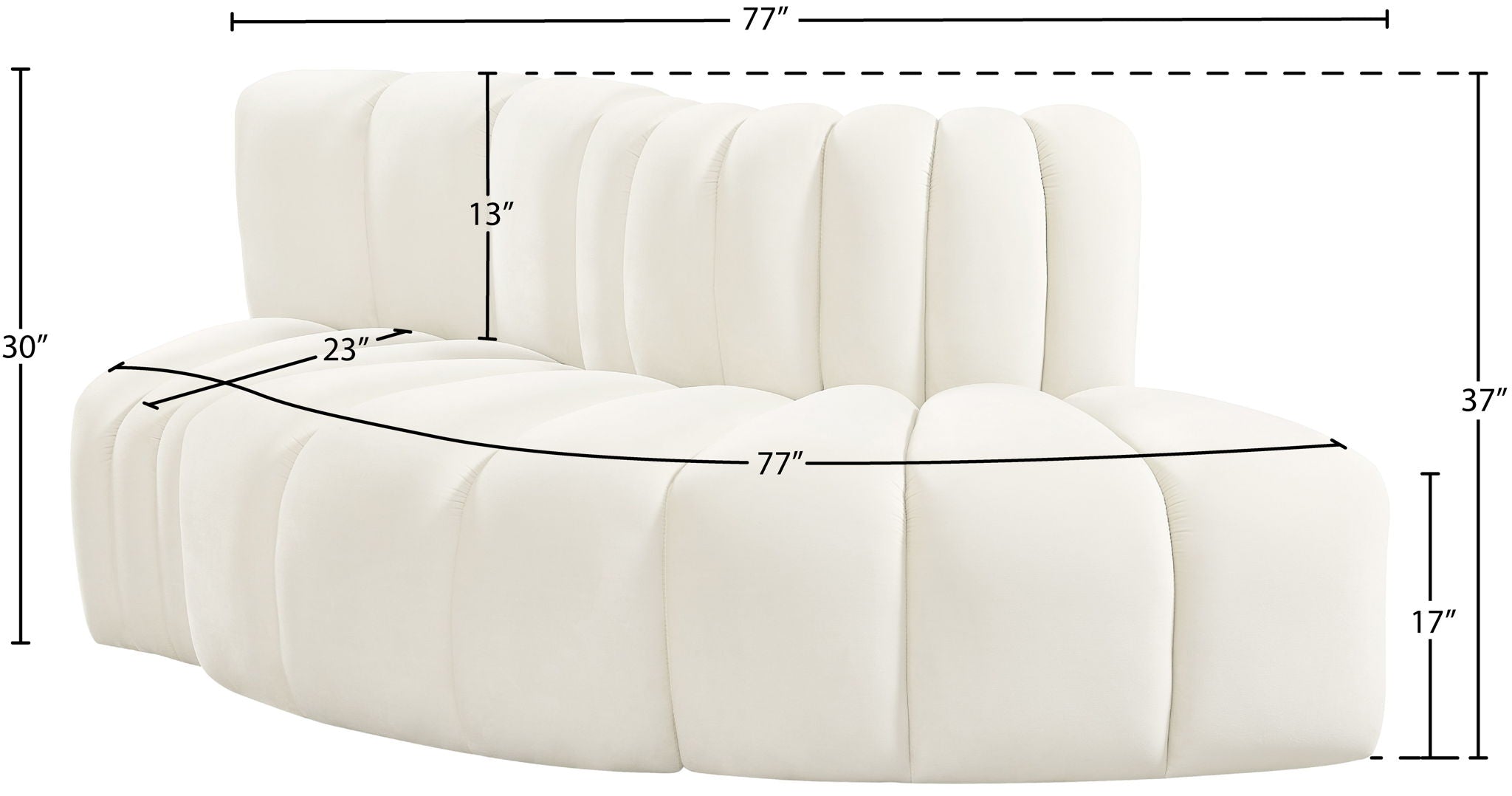 Arc - Velvet 3 Piece Modular Sofa