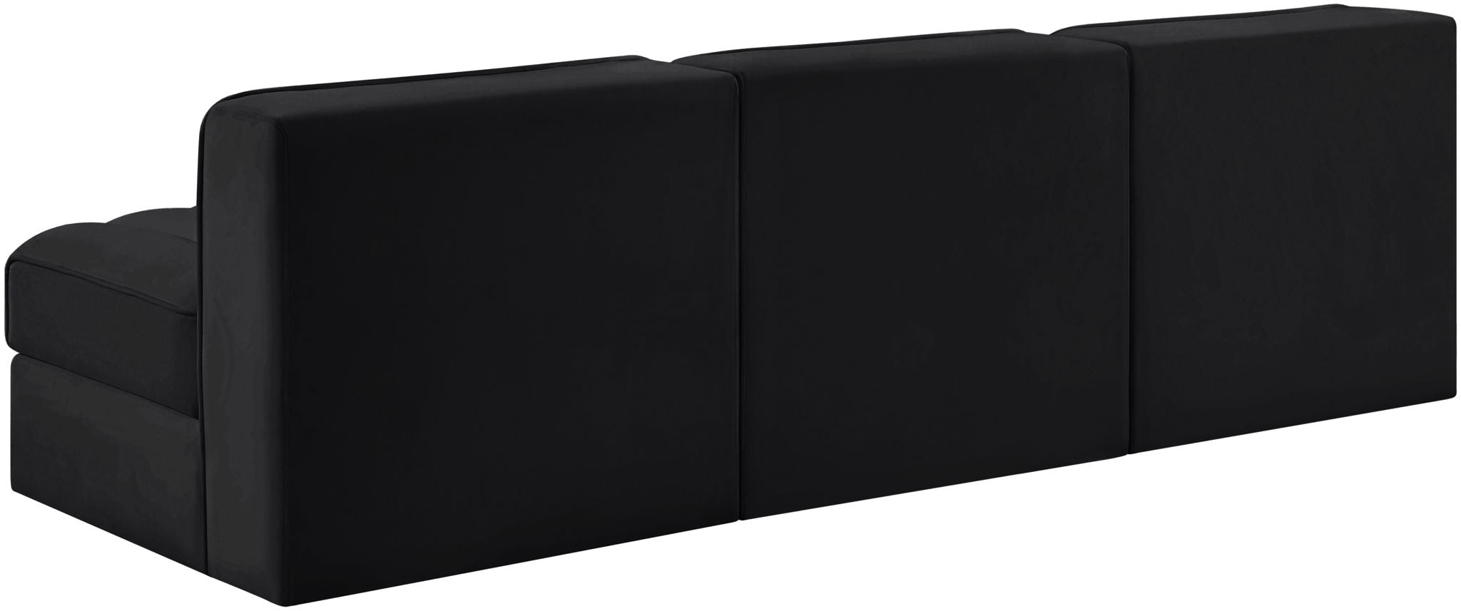 Rummi - Velvet Performance Fabric Upholstered 3 Piece Modular Armless Sofa
