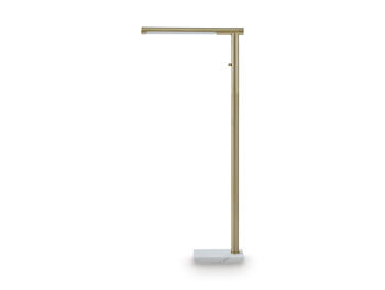 Santiford - Metal Floor Lamp - Gold Finish / White
