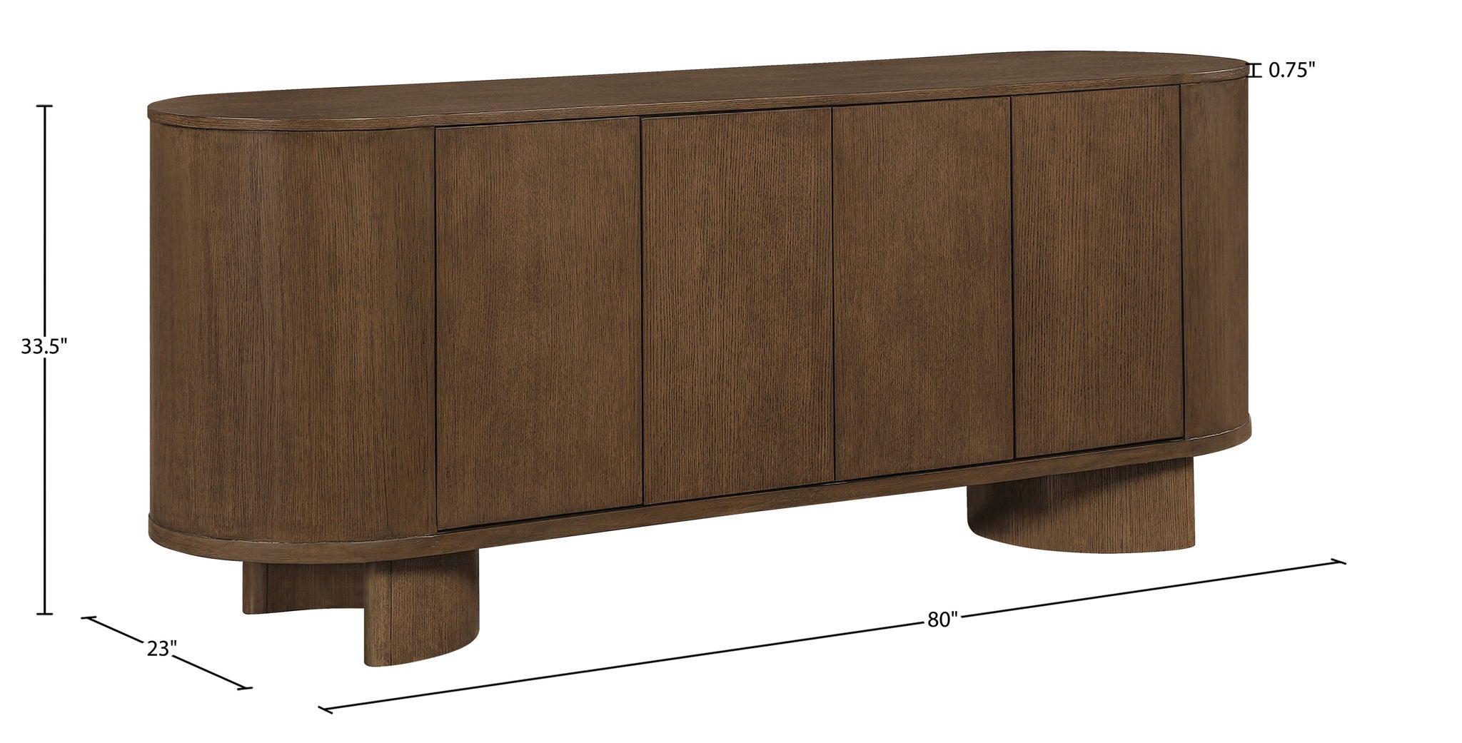 Caldra - Oak Veneer And Solid Wood Sideboard / Buffet