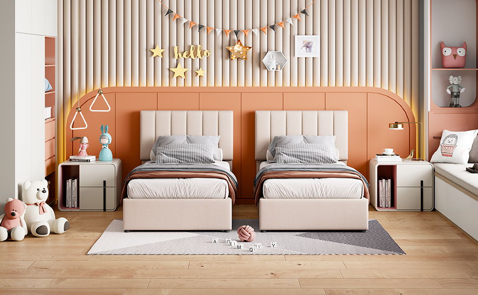 Upholstered Platform Bed With A Hydraulic Storage System