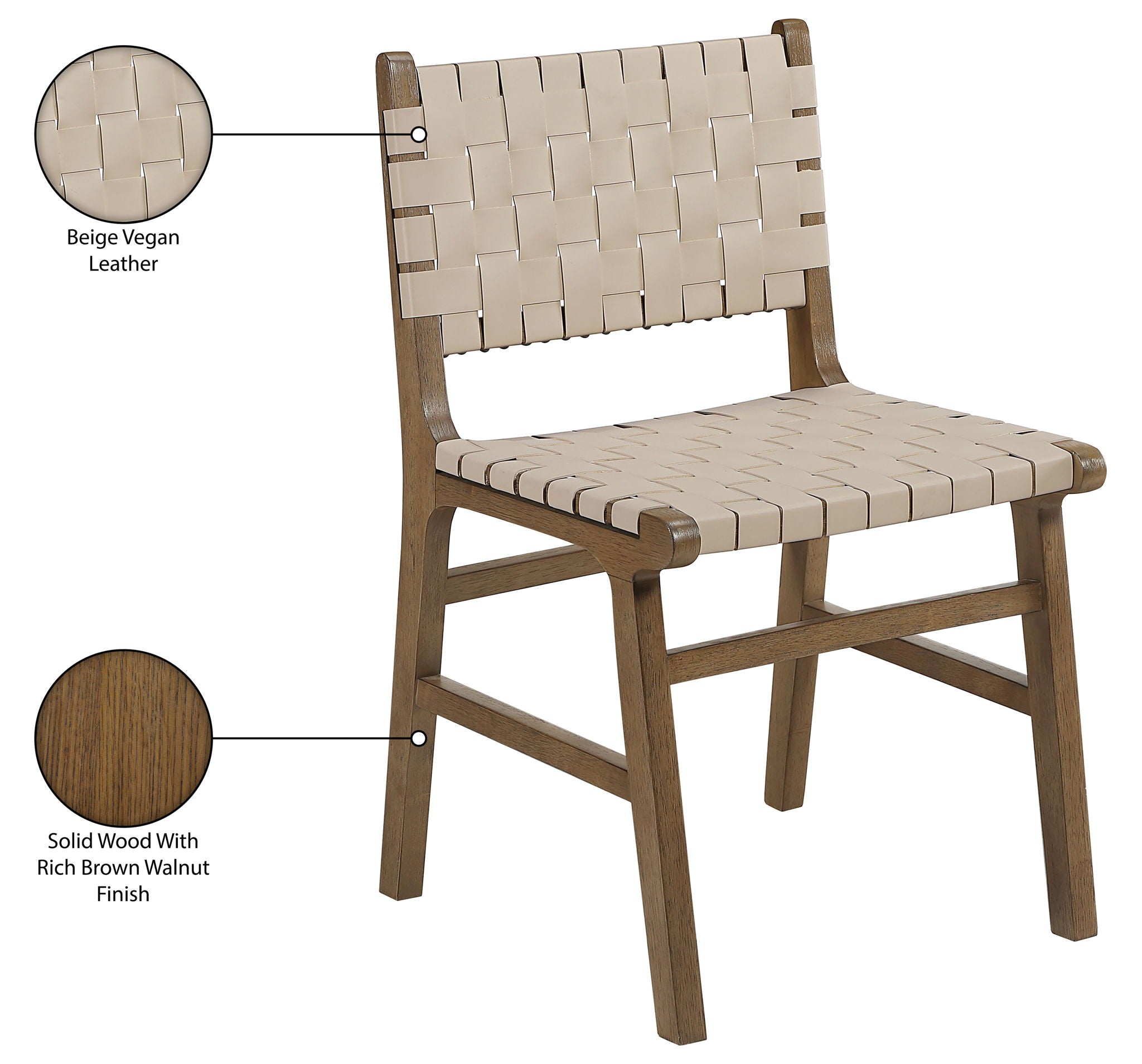 Entwine - Vegan Leather Upholstered Dining Chair - Painted Brown