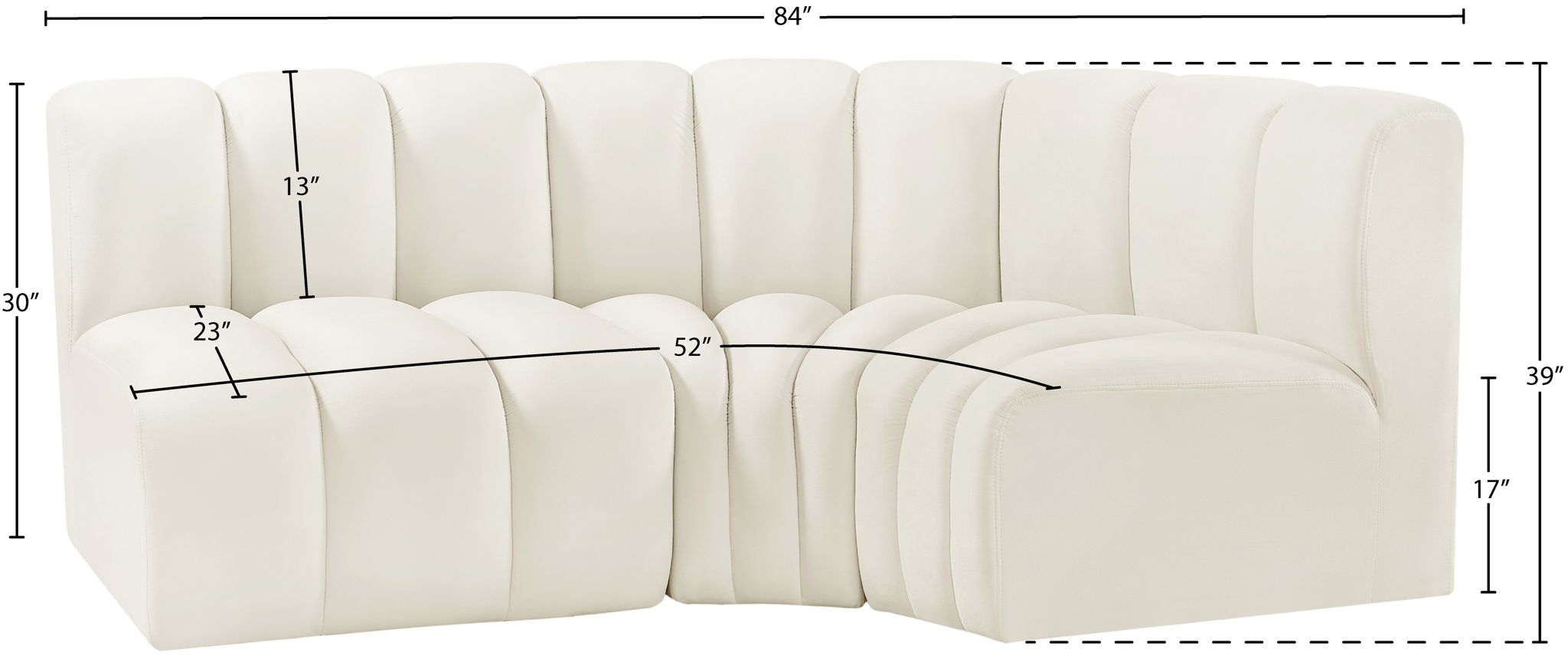 Arc - Velvet 3 Piece Sofa
