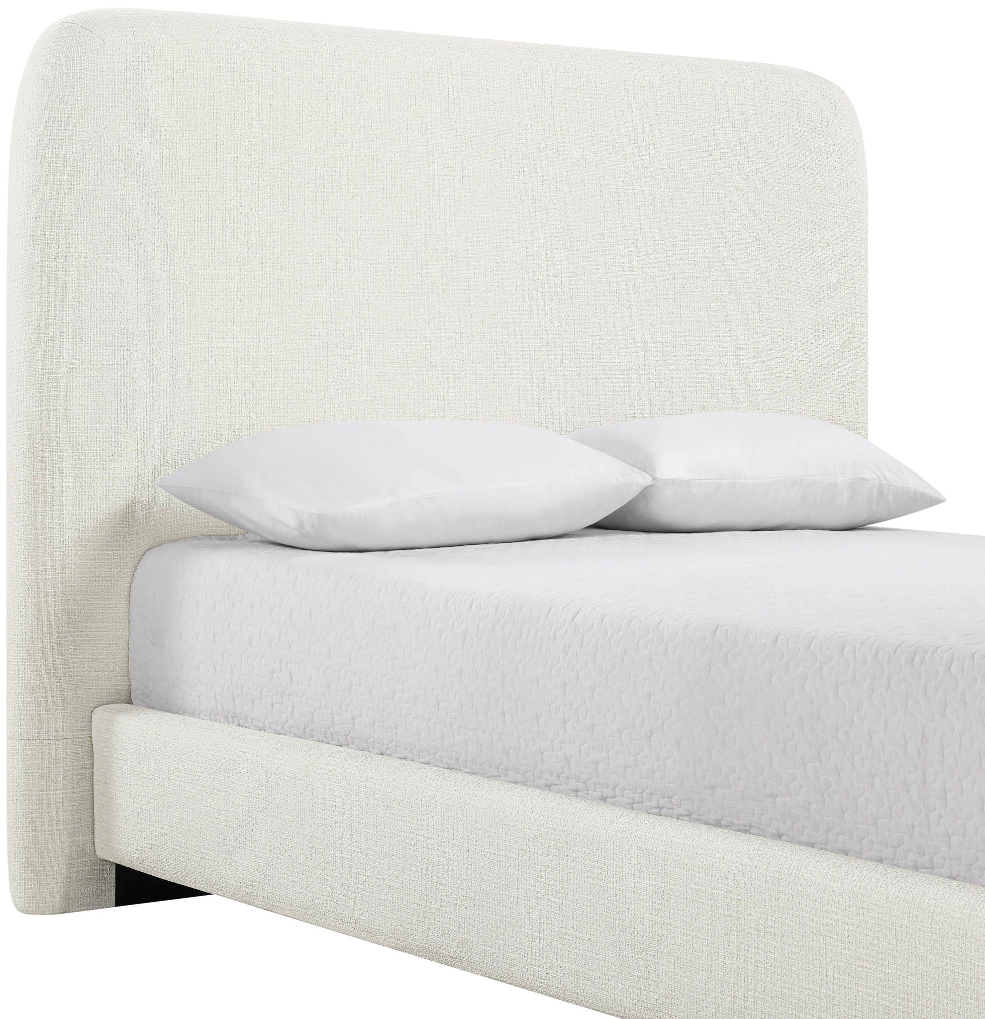 Fira - Linen Textured Fabric Upholstered Bed