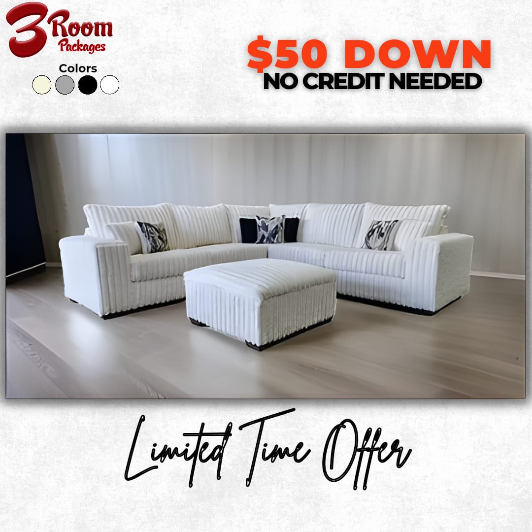 S345 Couduroy Sectional – Limited Time Offer