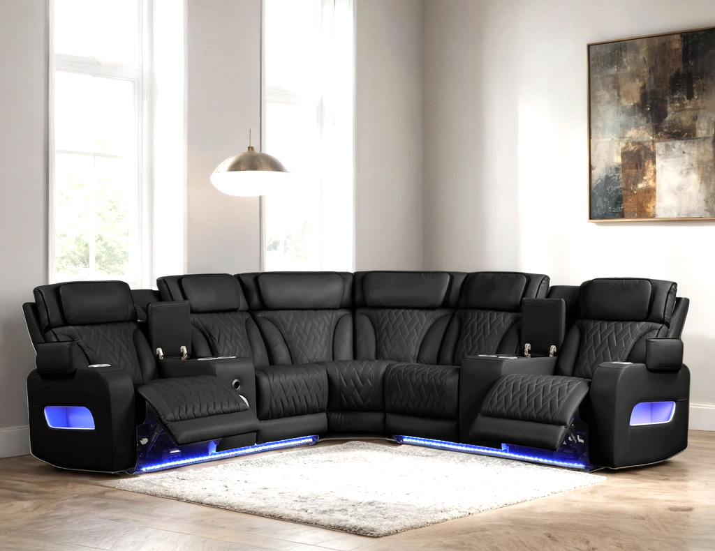 Spain Sand Power Reclining Sectional – Includes Free TV or Area Rug