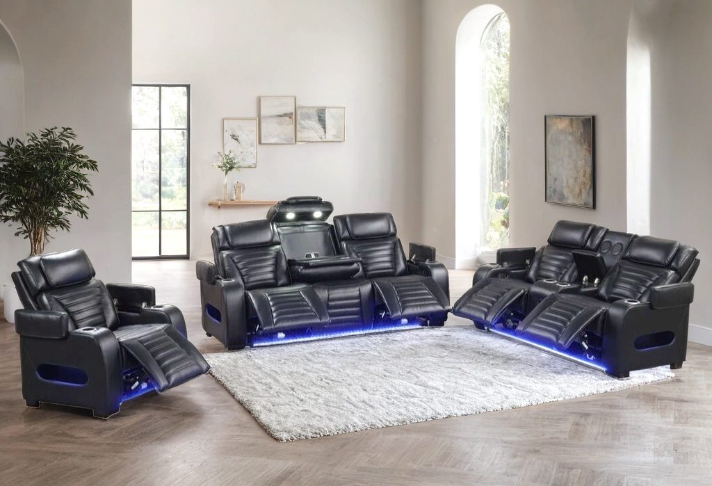 TOKYO 3PC Black Power Reclining Set – FREE Rug or TV!