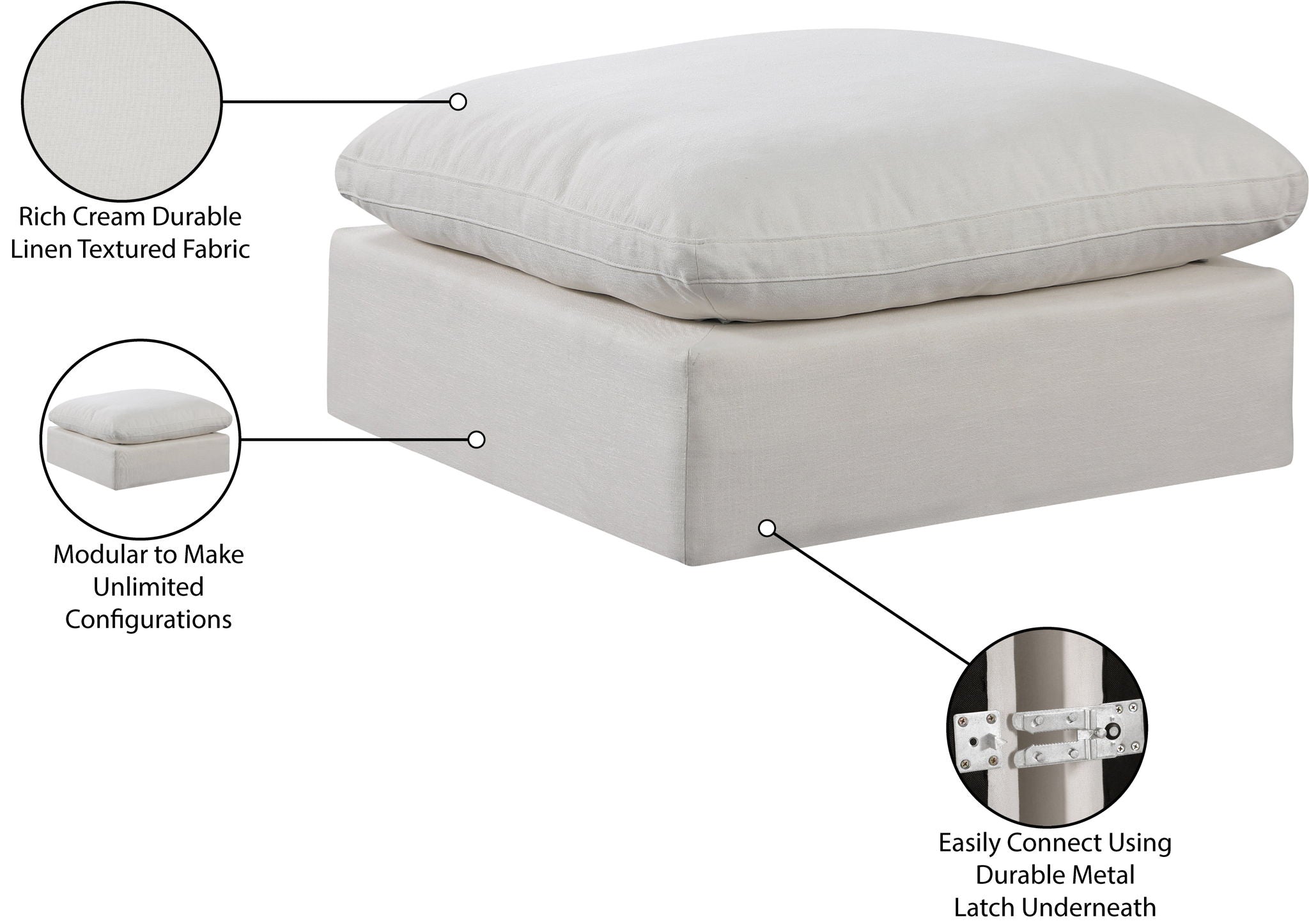Comfy - Linen Ottoman