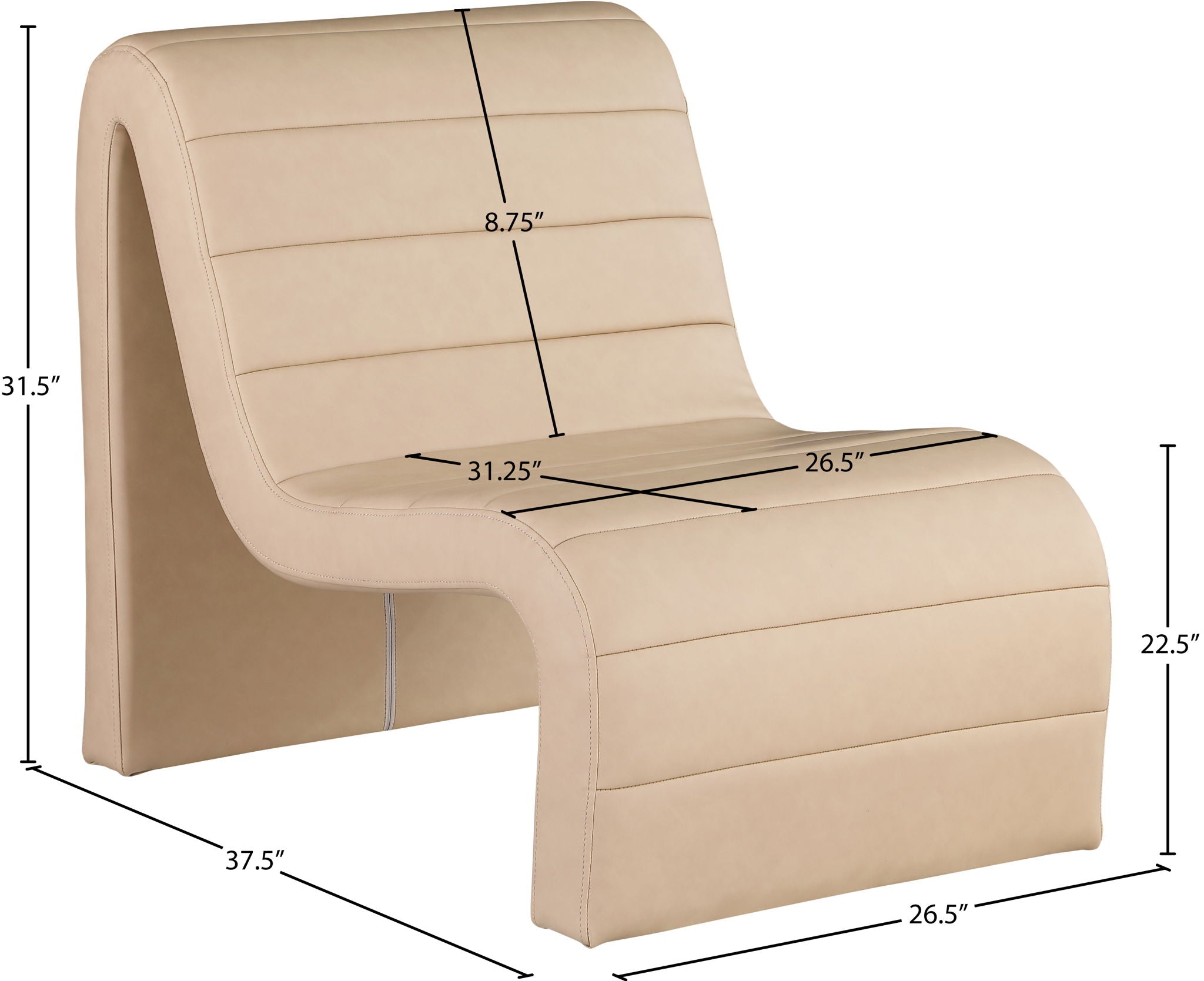 Ivy - Faux Leather Accent Chair - Tan