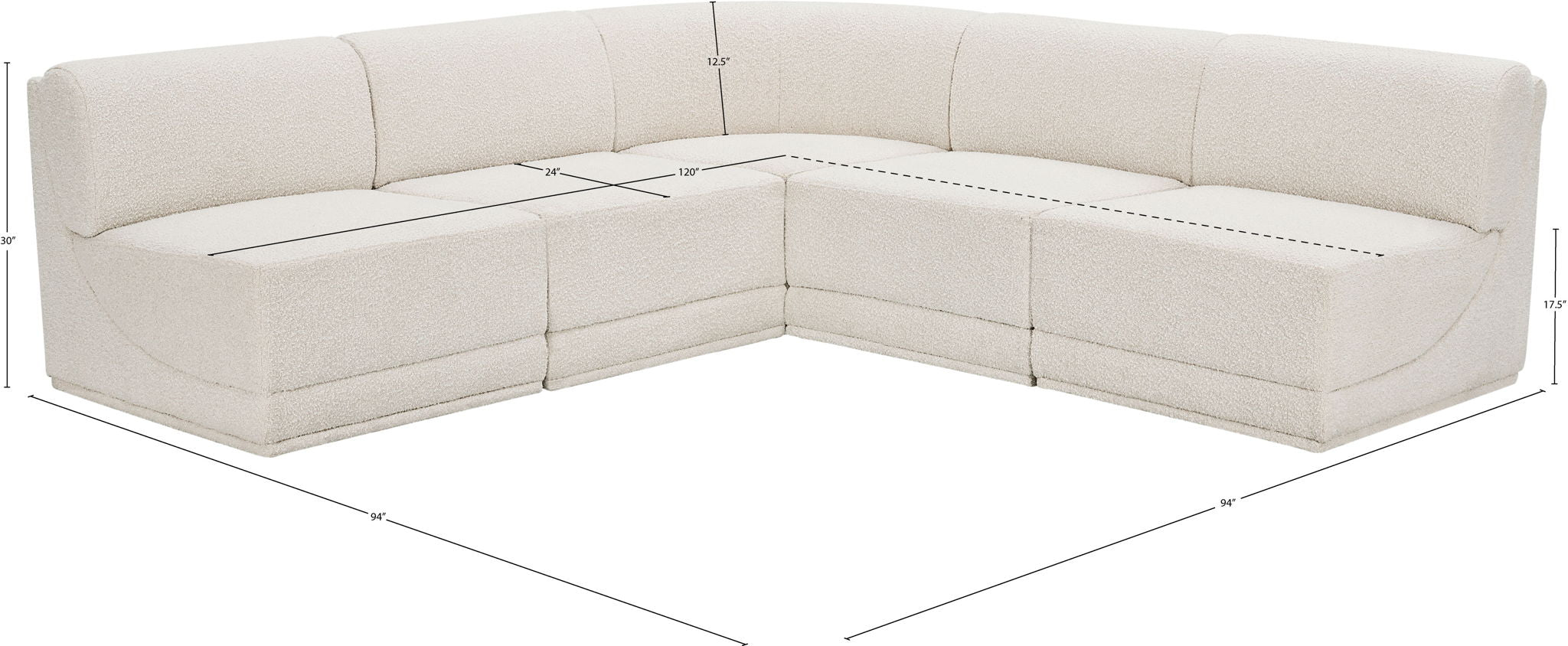 Ollie - 5 Piece Modular Sectional