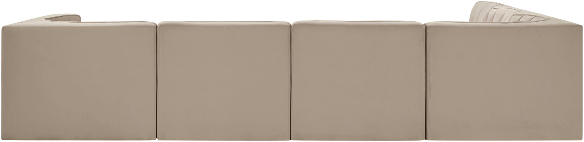 Rummi - Velvet Performance Fabric Upholstered 6 Piece Modular Sectional
