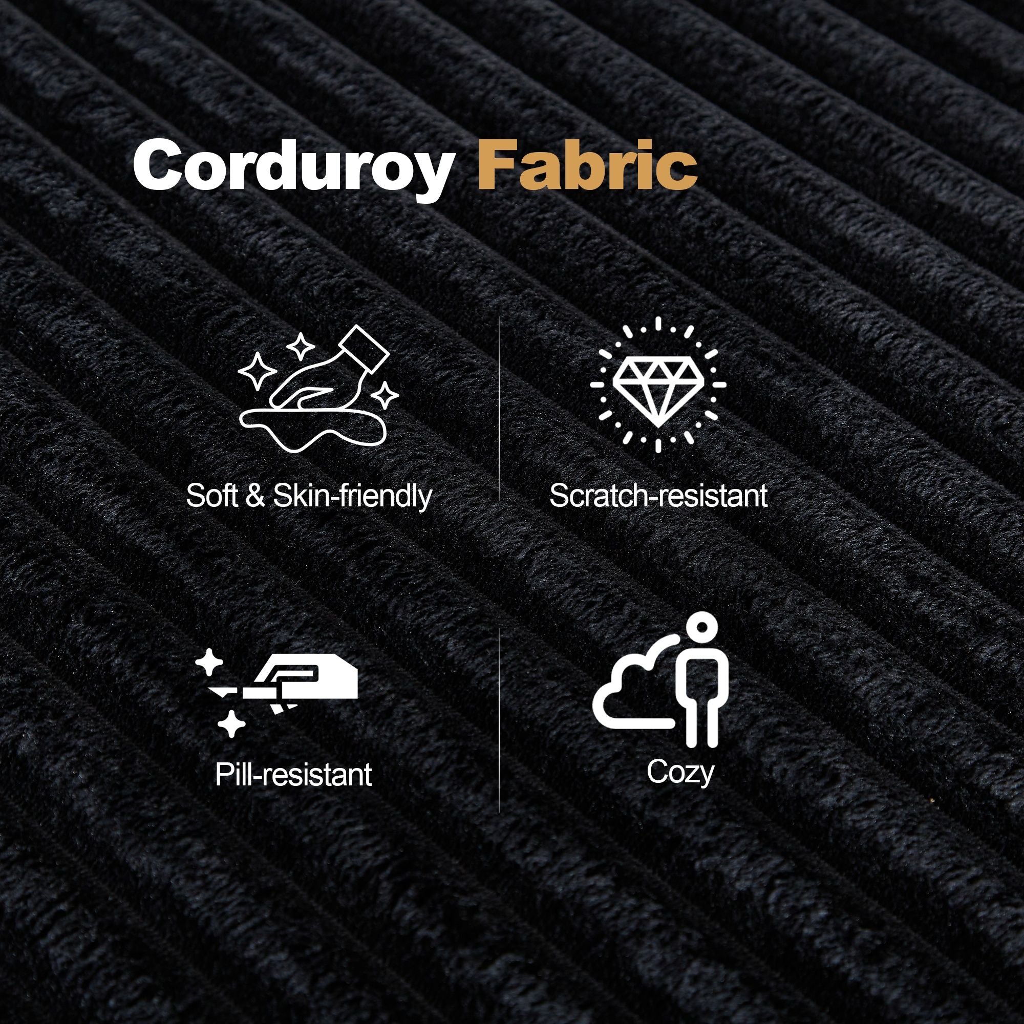 Modular Sectional Couches For Living Room With Deep Seat, L Shape Cloud Sofa Couch, High Density Memory Foam, Boneless Upholstered Couchesy - Black