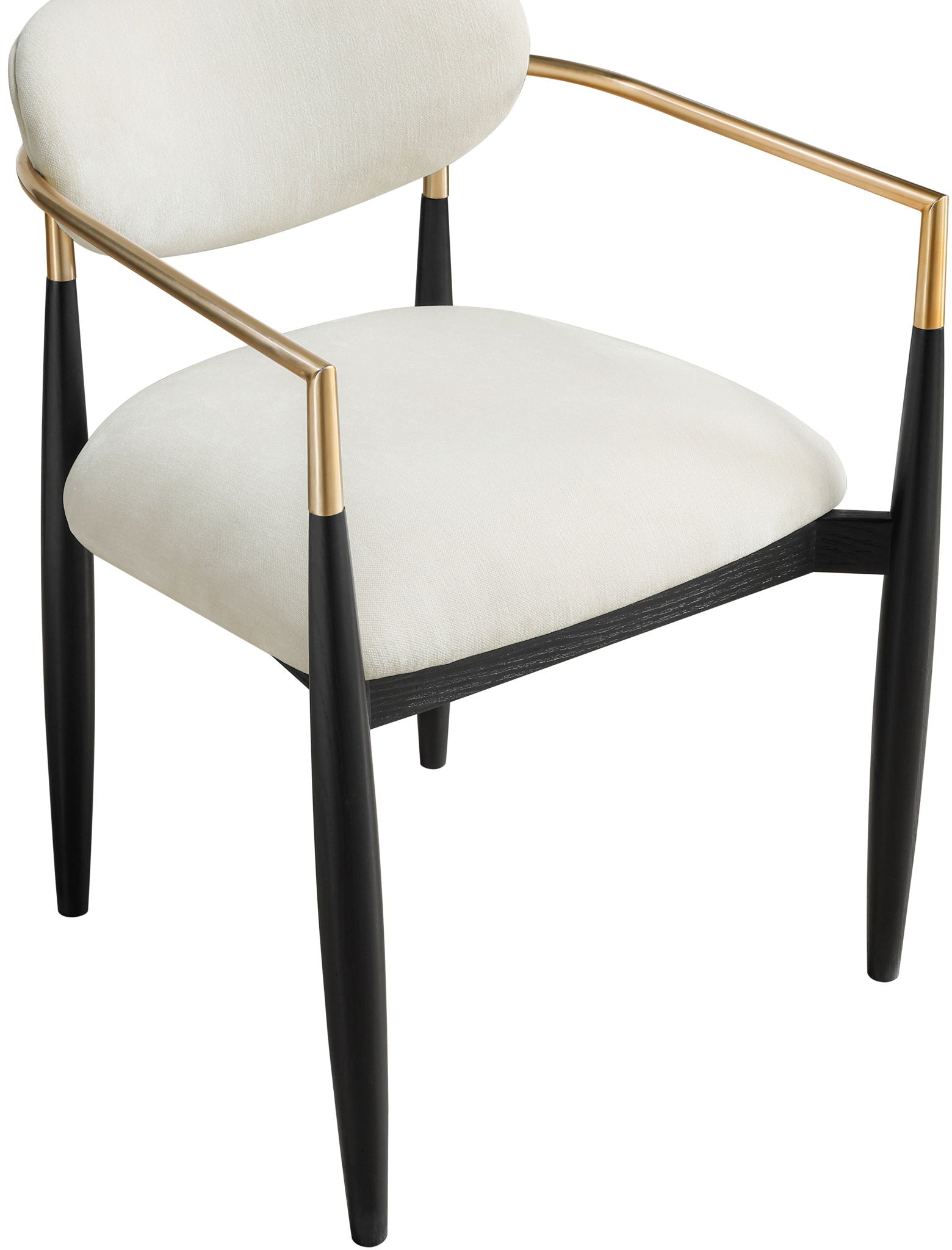 Riccio - Fabric Dining Arm Chair (Set of 2) - Black And Gold Frame