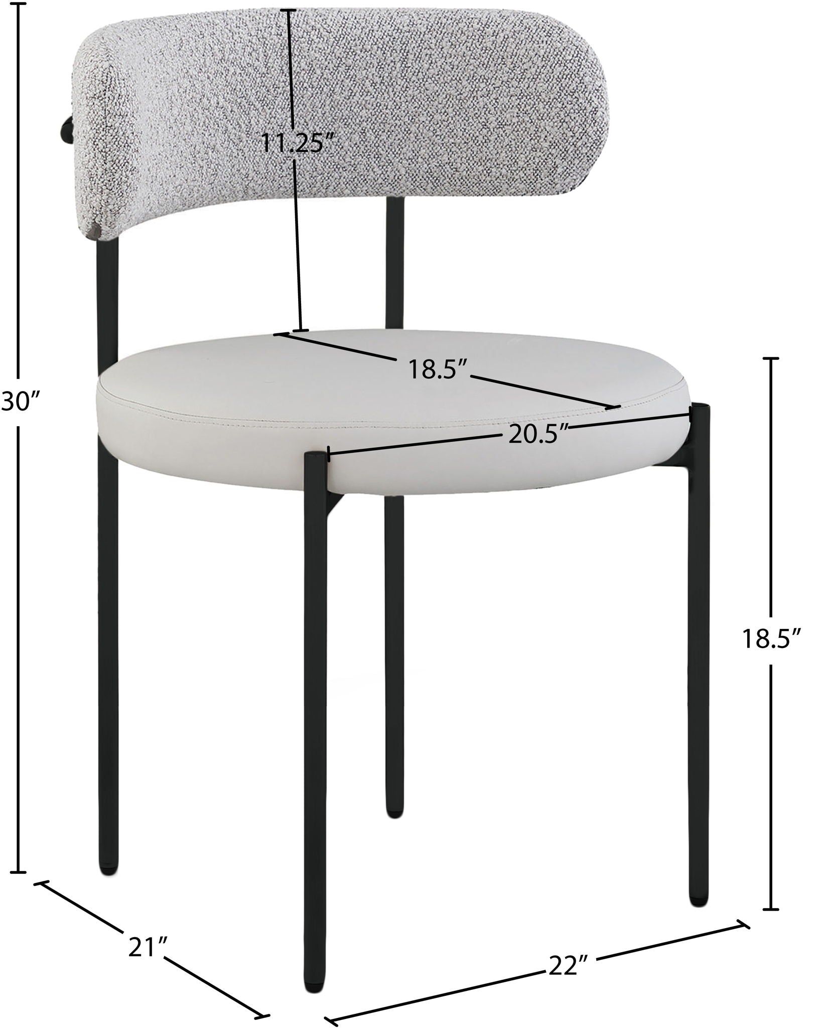 Beacon - Faux Leather Dining Chair With Black Legs (Set of 2)