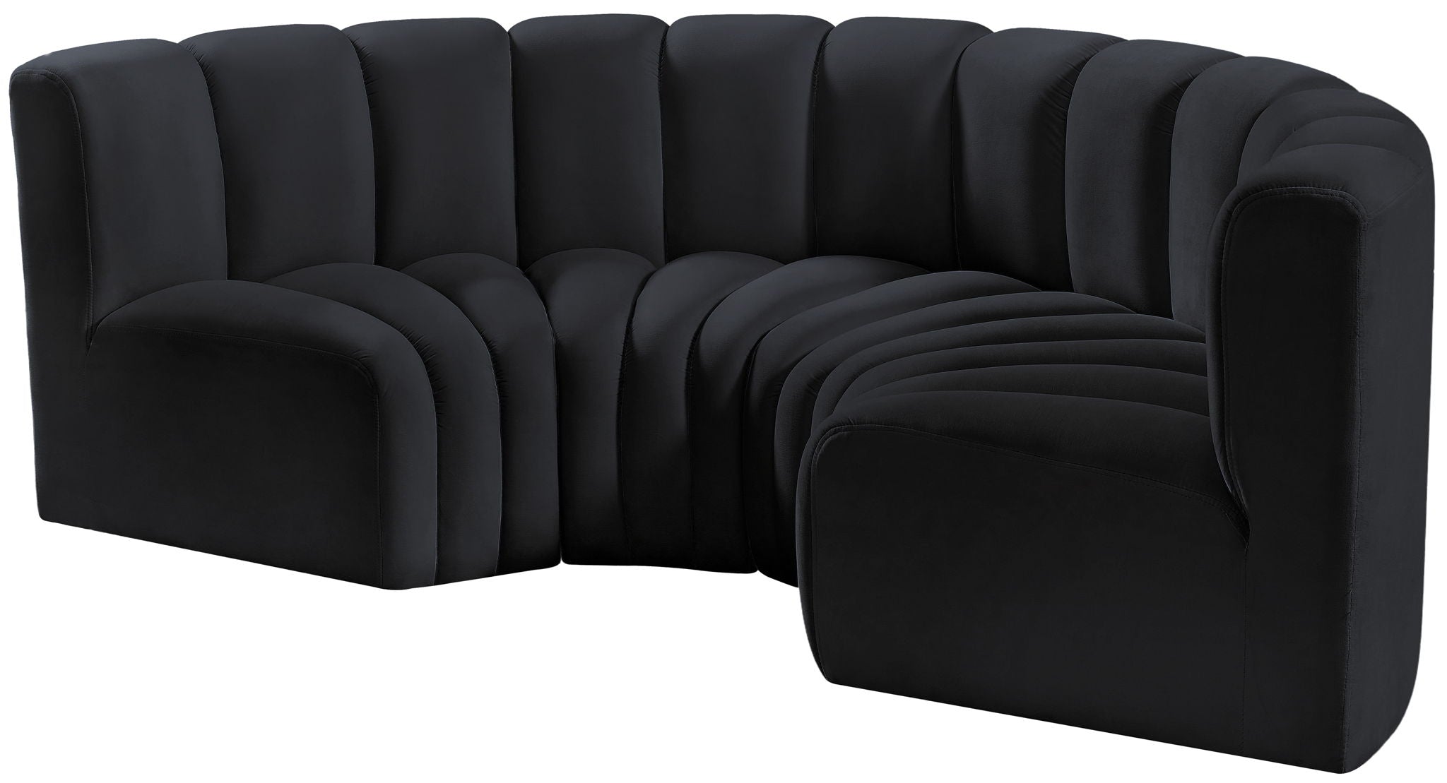 Arc - Velvet 4 Piece U-Shaped Modular Sofa