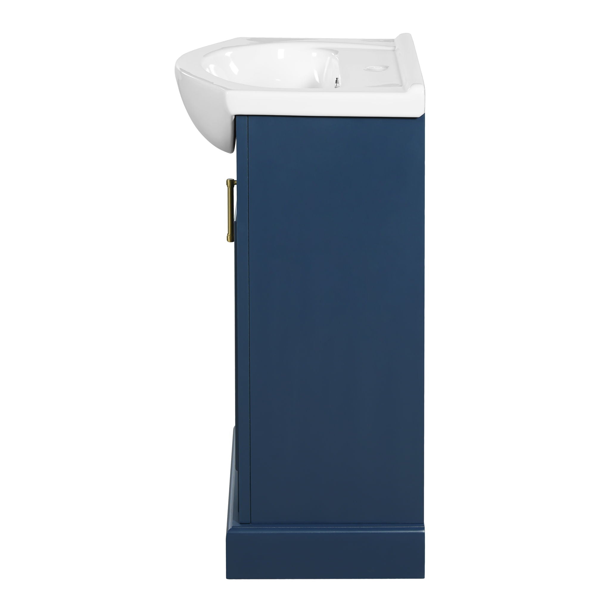Bathroom Vanity With Bulged Sink, Cabinet, Soft-Close Door, Freestanding Single Unit
