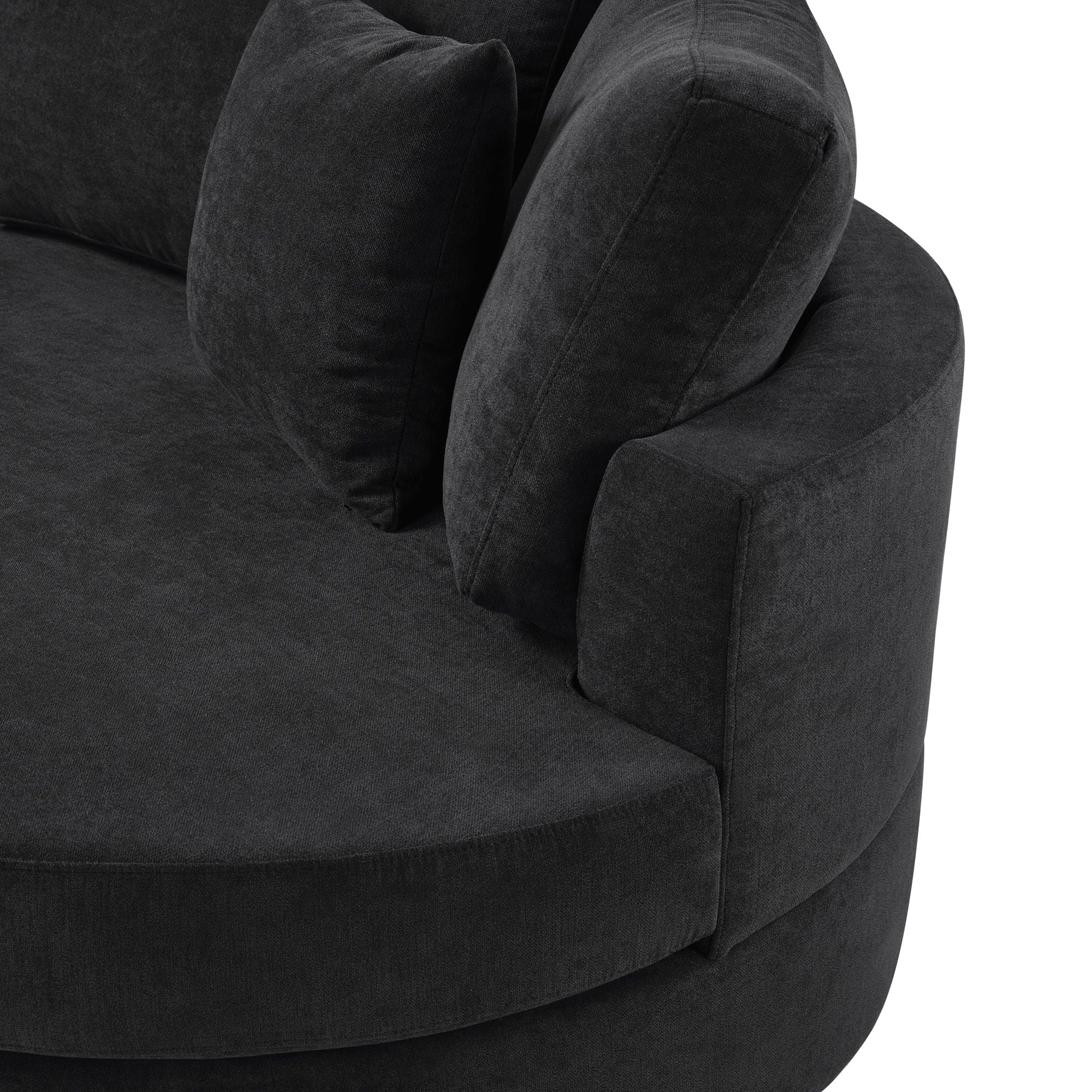 Modern 3 Seater Upholstered Sofa With Curved Design