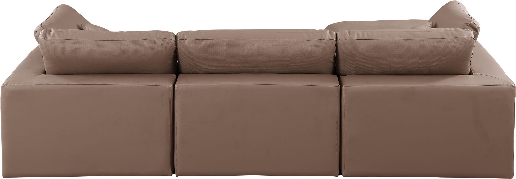 Comfy - 4 Piece Faux Leather Modular Sectional With Chaise