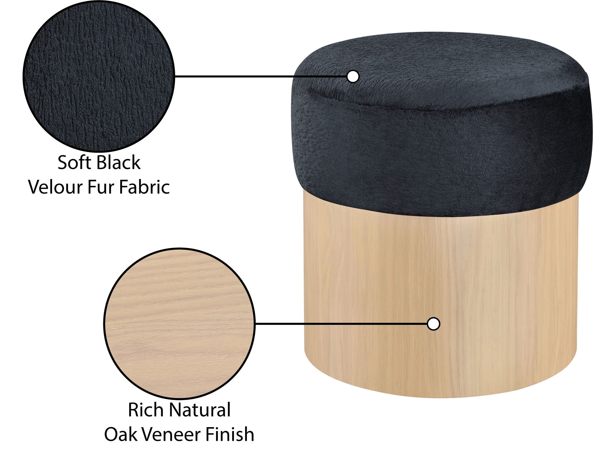 Nimes - Ottoman / Stool With Natural Base