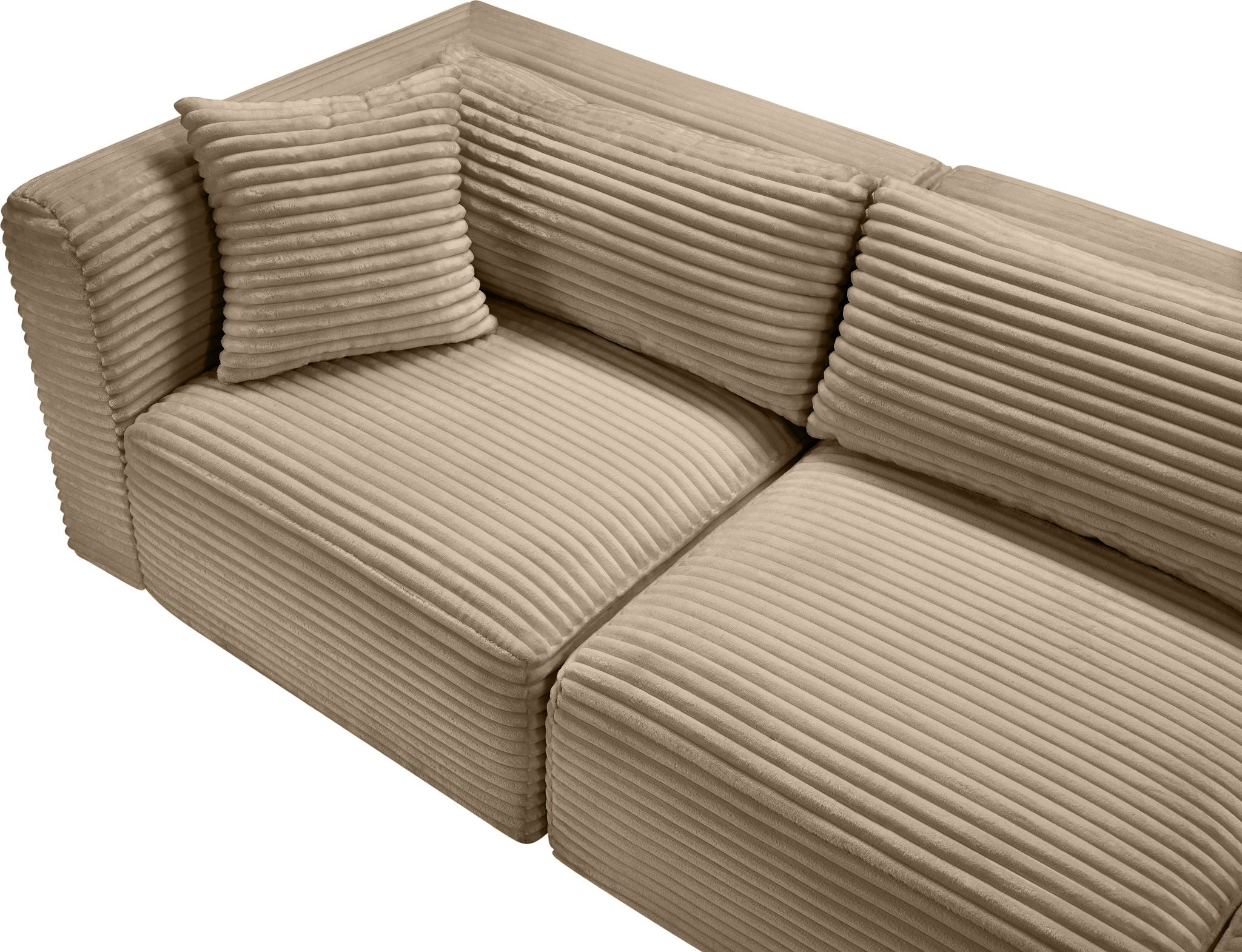 Shaggy - Fabric 5 Piece Modular Sectional With Ottoman