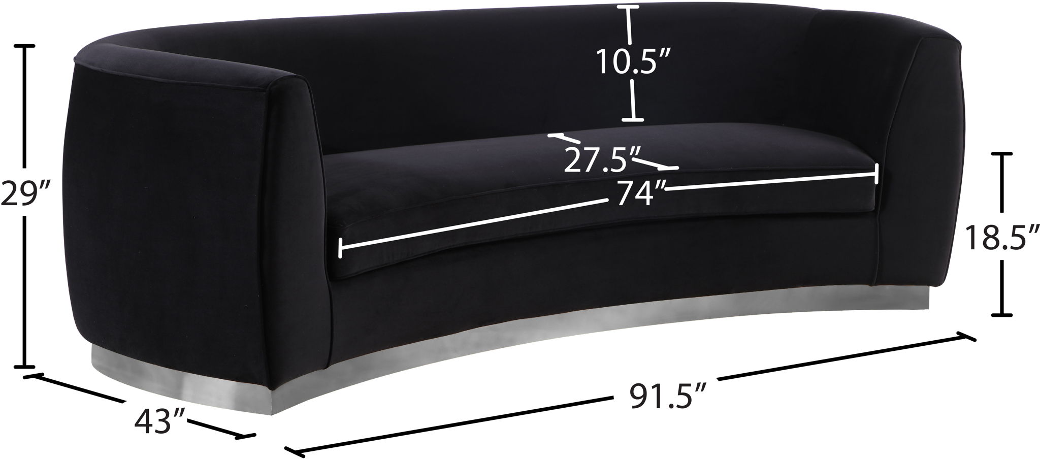 Julian - Sofa with Chrome Base