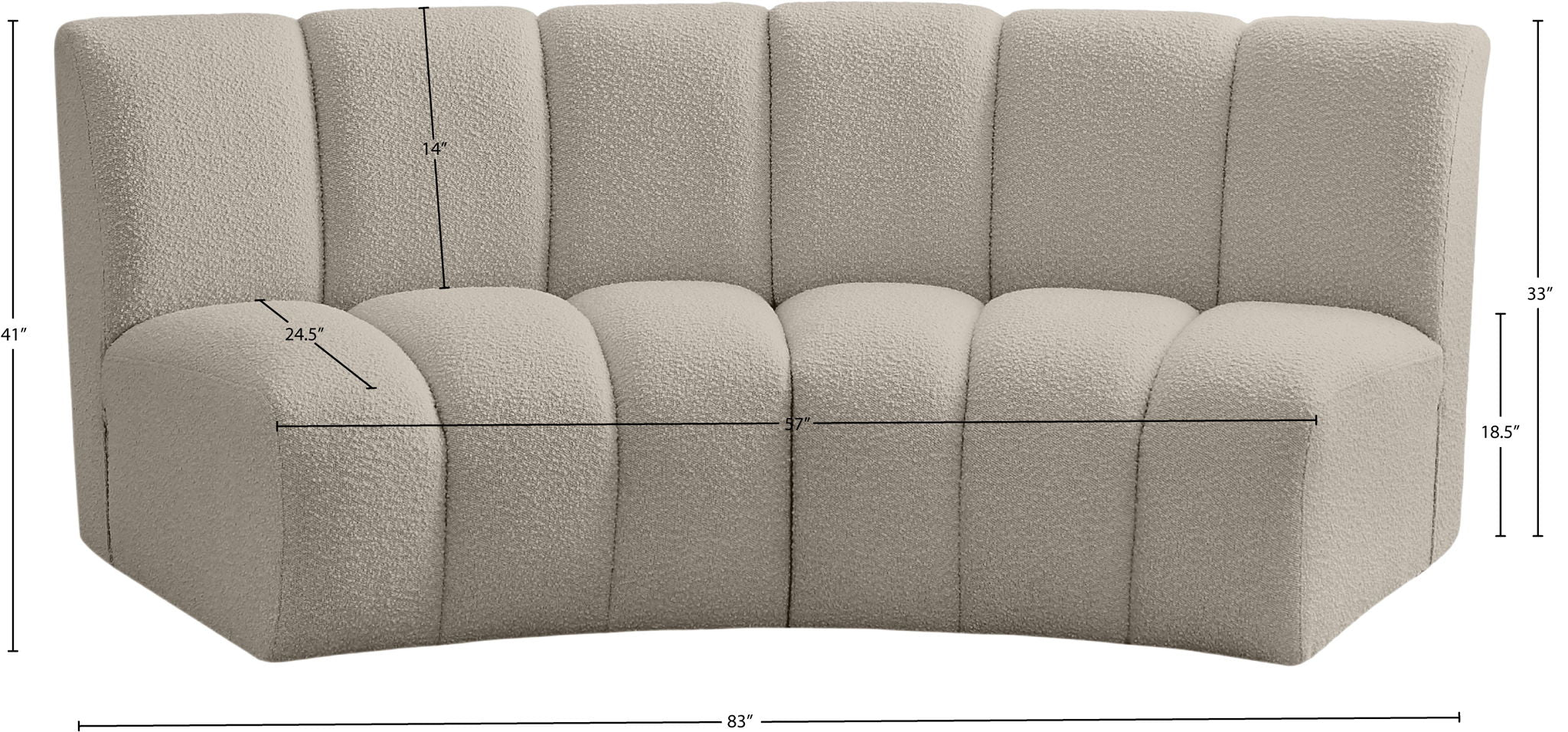 Infinity - 2 Piece Boucle Modular Sectional