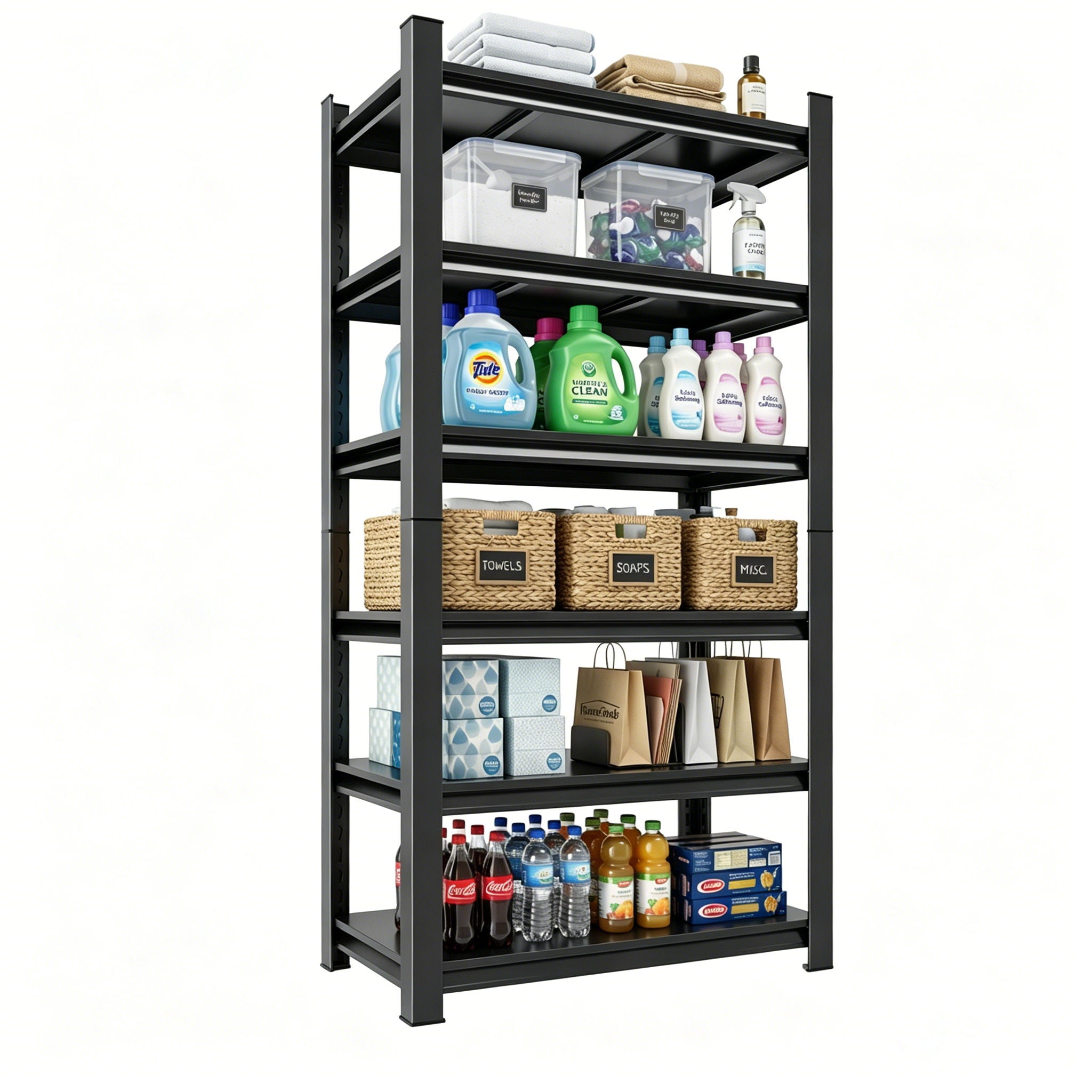 Tall Storage Shelf, Adjustable Height Storage Rack
