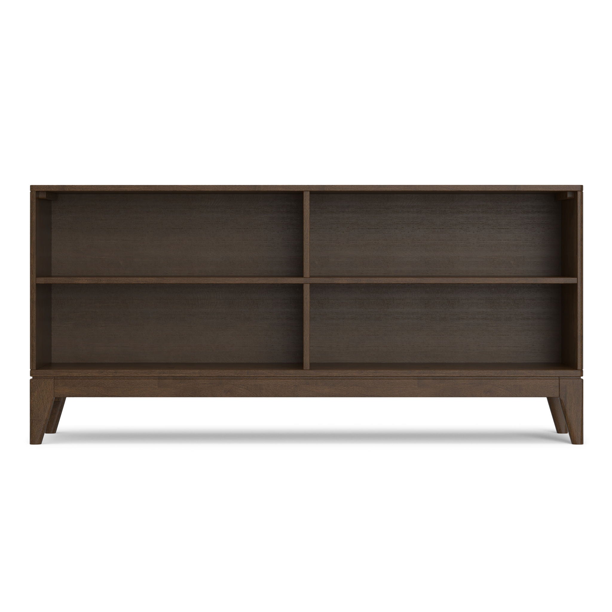 Harper - 4 Shelf Low Bookcase - Walnut Brown
