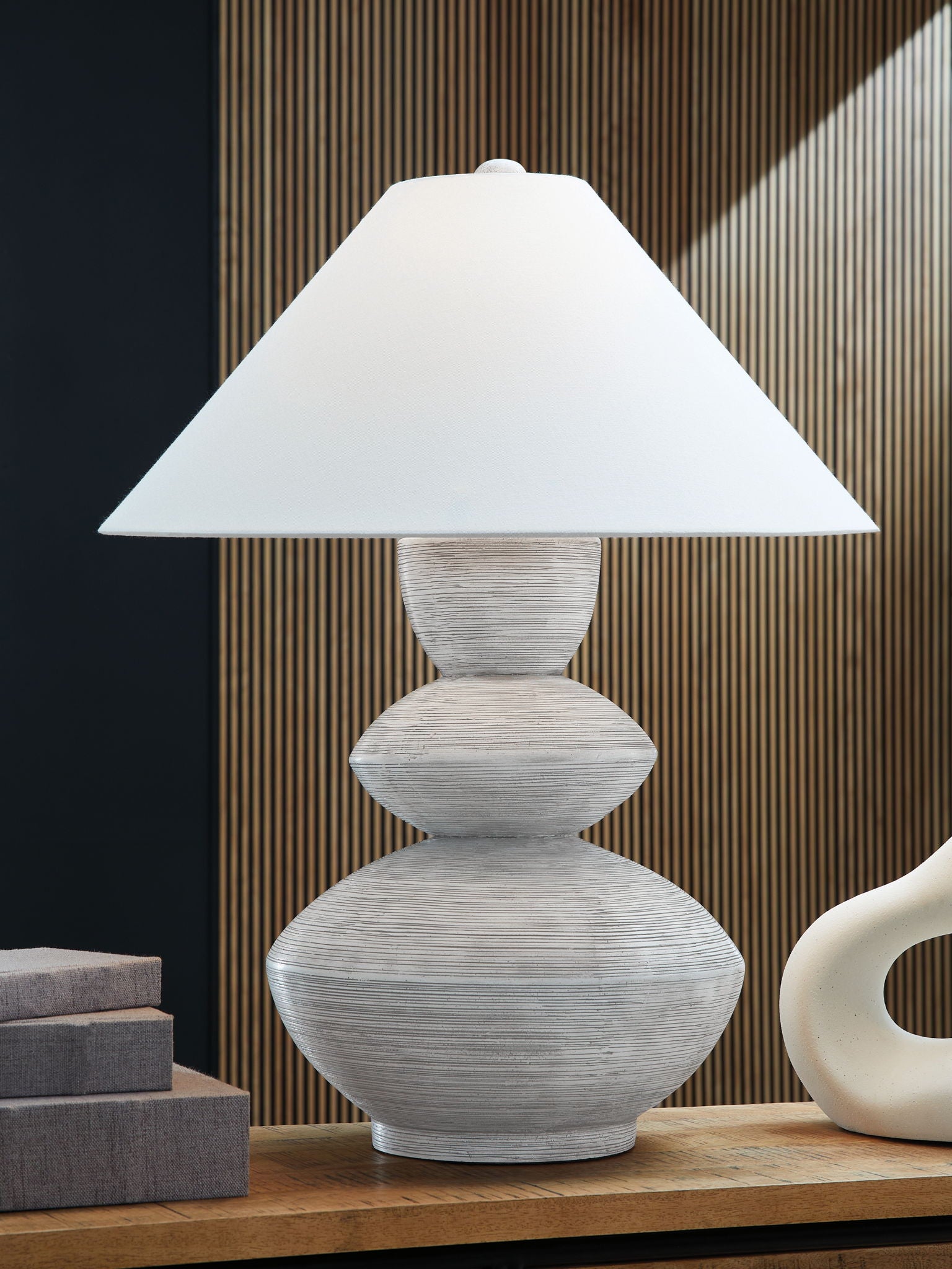Brickdon - Poly Table Lamp - Distressed White