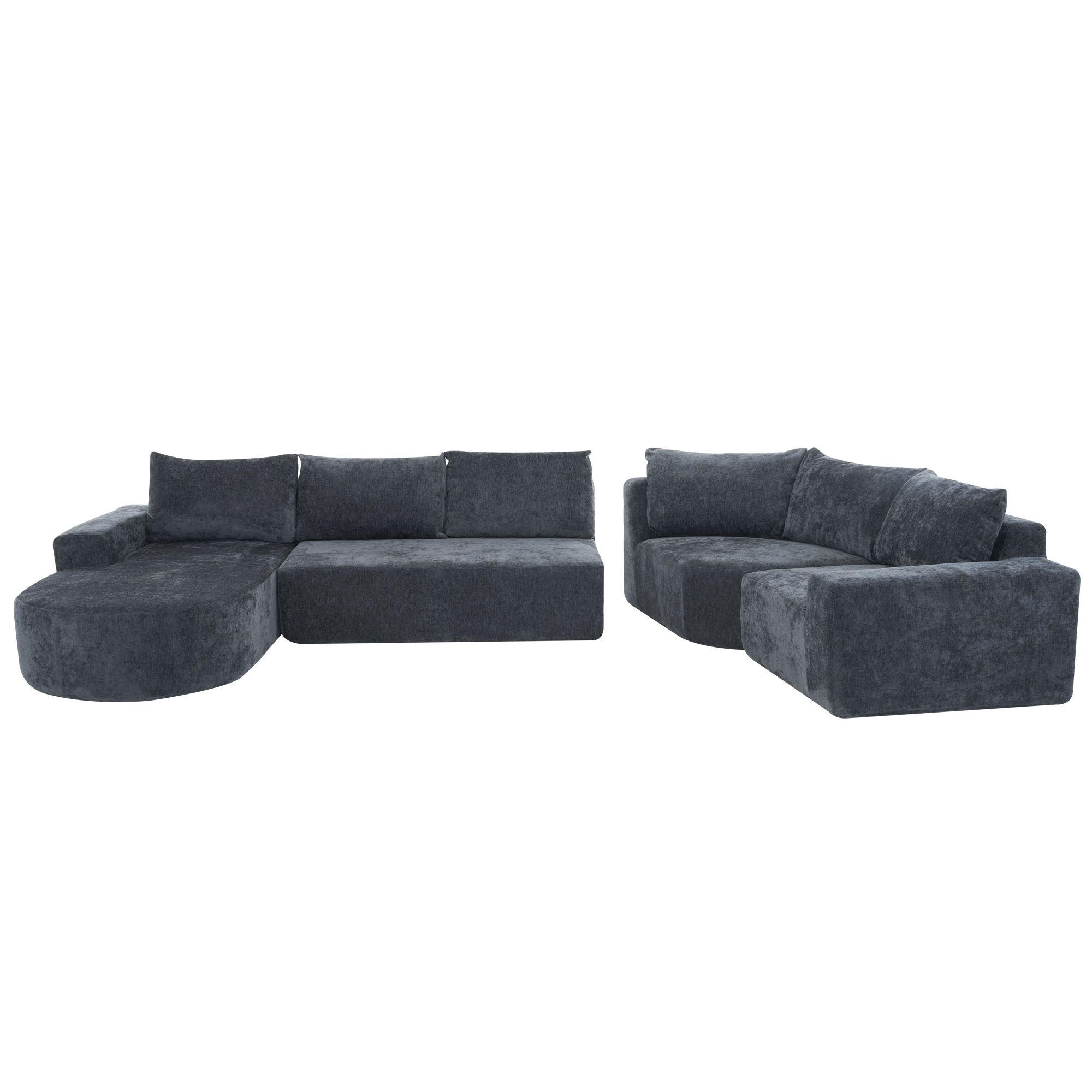 U-Shaped Oversized Modular Cloud Sectional Sofa With Deep Seat For Living Room