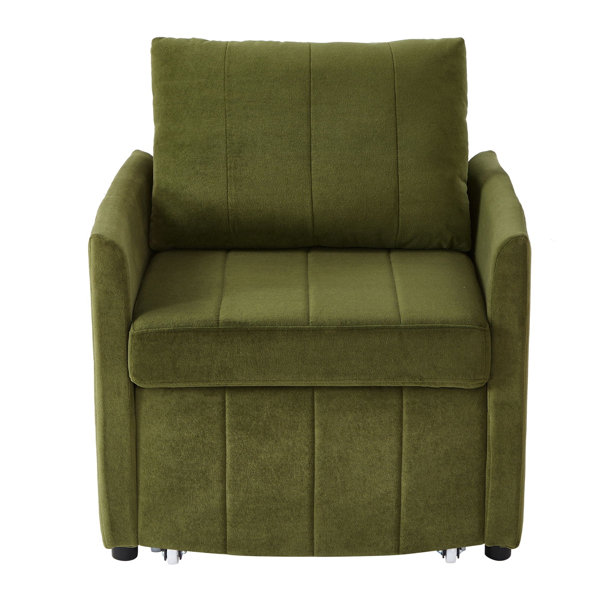 Upholstered Convertible Sleeper Sofa With 5 Position Backrest, Side Pockets, Storage